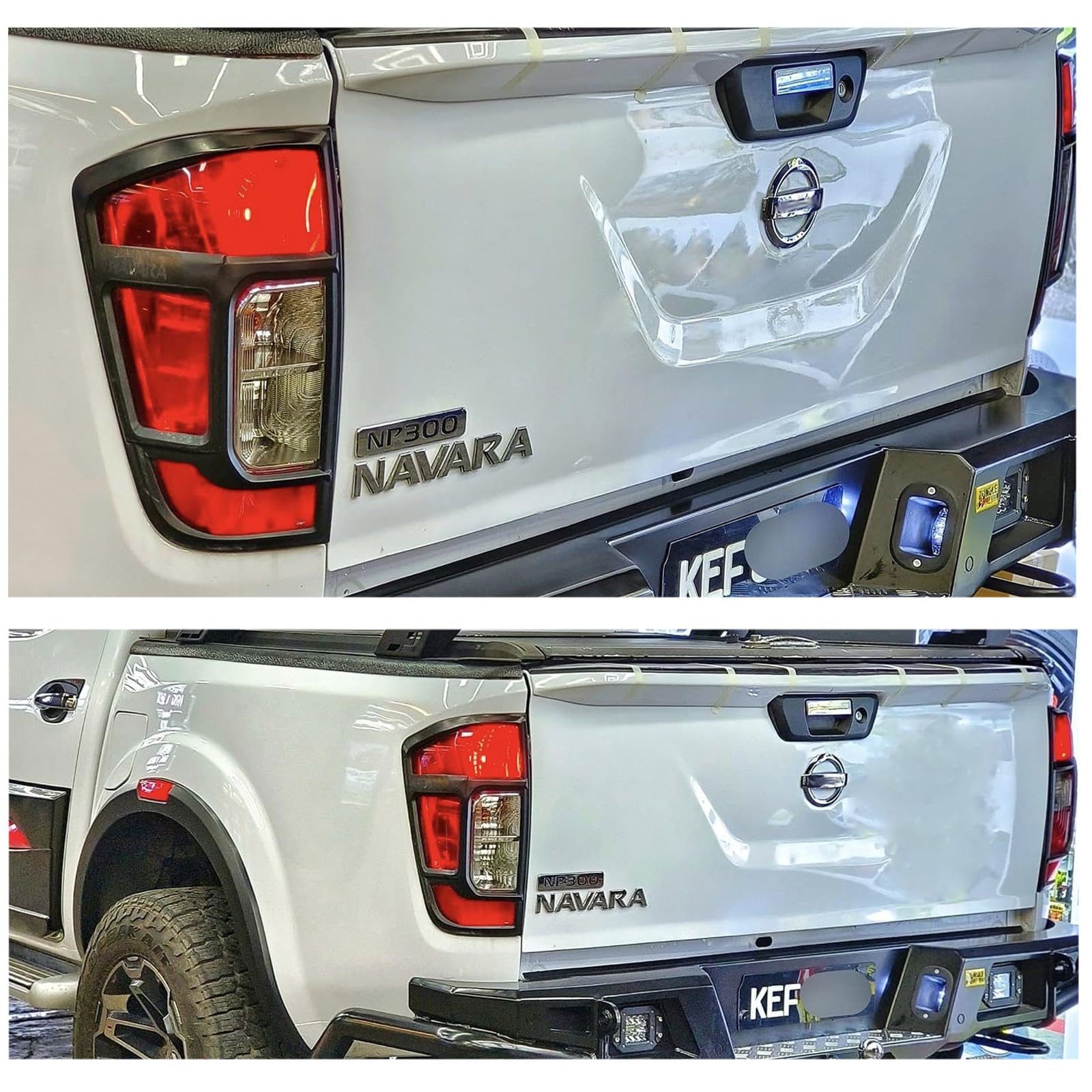 Copertura fanale posteriore per Nissan Navara 2015-2020, D23 NP300 N-Guard Navara Trek-1° Navara Tekna ABS Nero opaco Copertura protettiva fanale posteriore