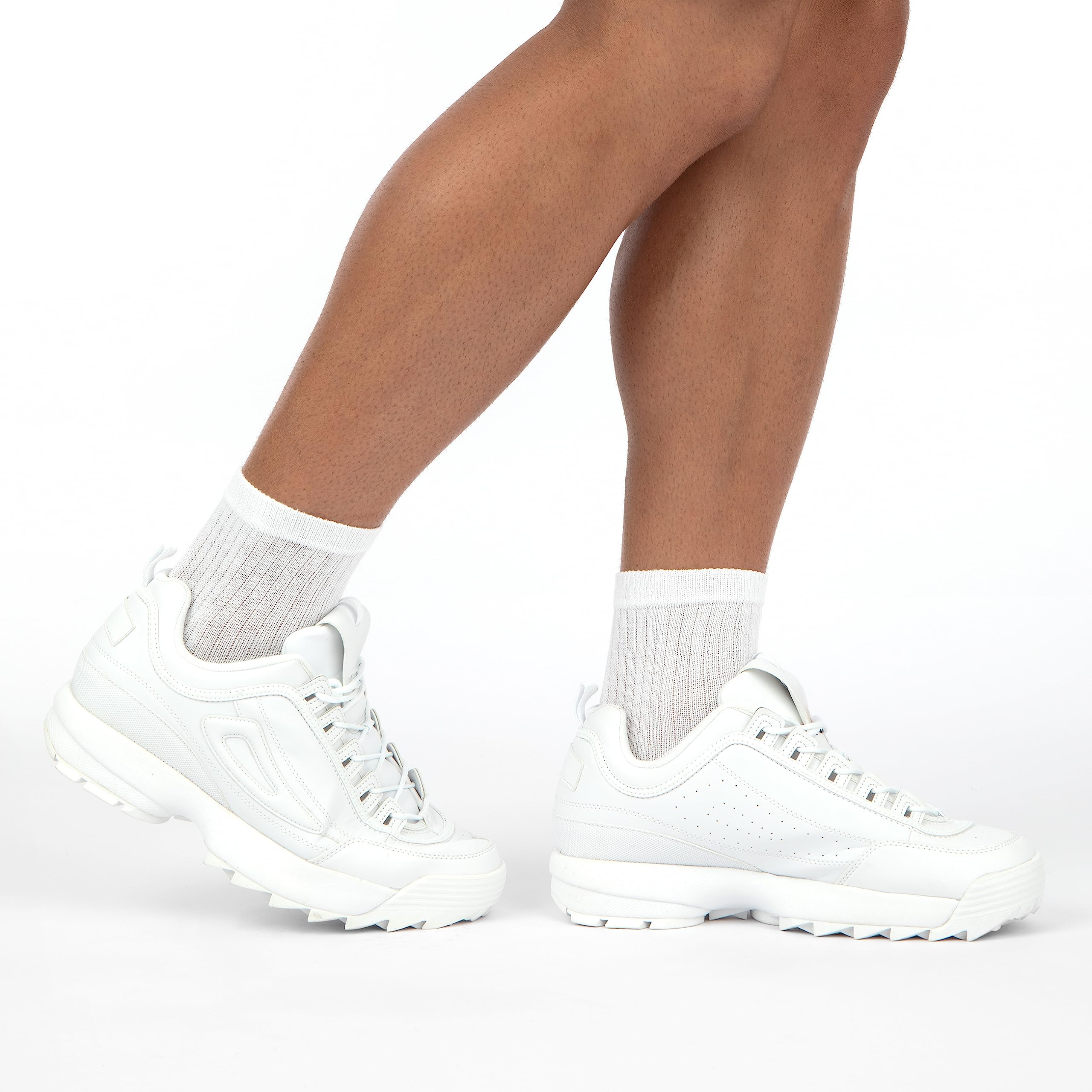 5, 10 o 20 paia di calzini TENNIS, 80% cotone, da uomo e da donna, colore bianco, con polsini confortevoli, qualità pesante 35-38, 39-42, 43-46, 47-49