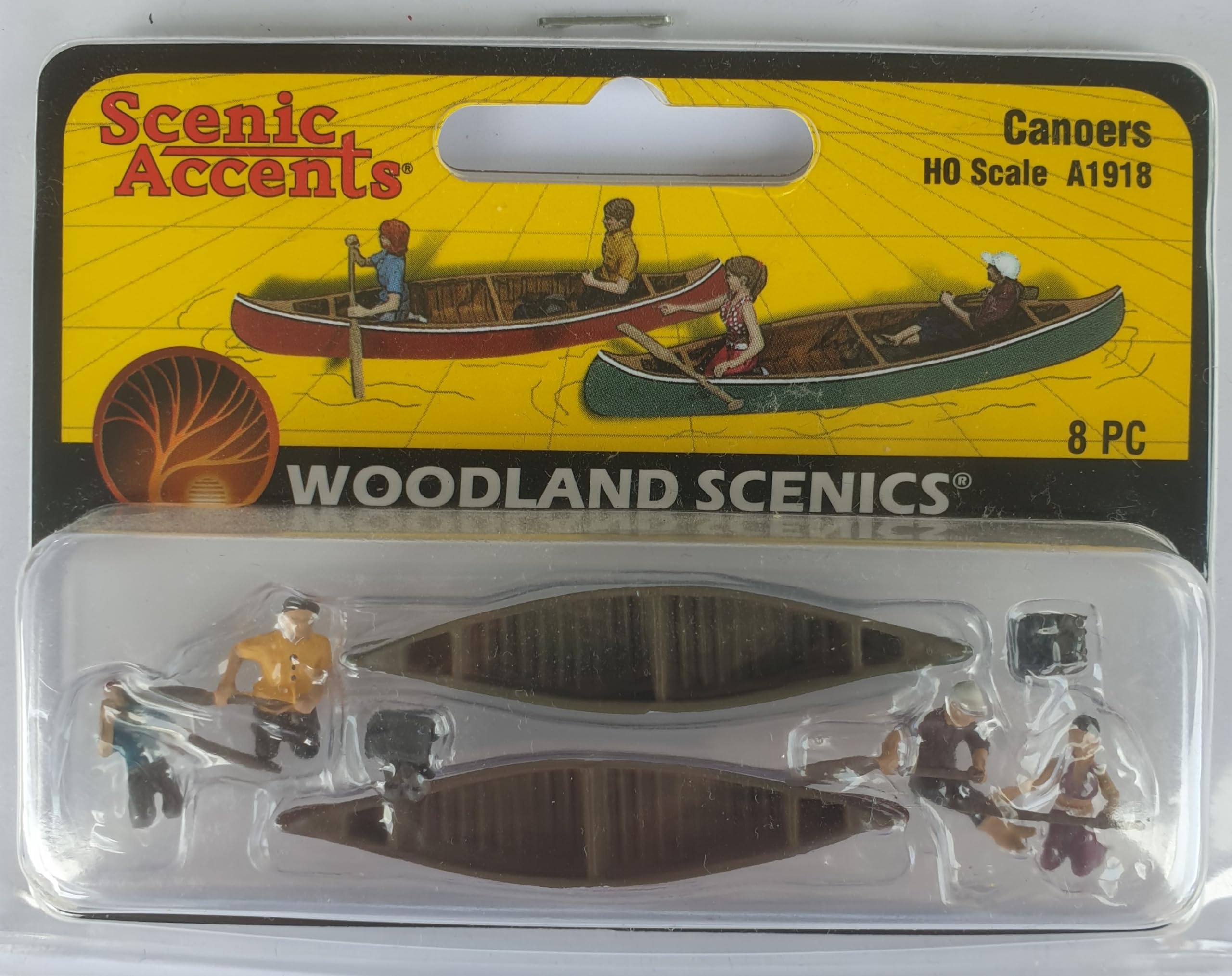 Woodland Scenics HO Scale Scenic Accents Figures/People Set Canoers (4) by Woodland Scenics