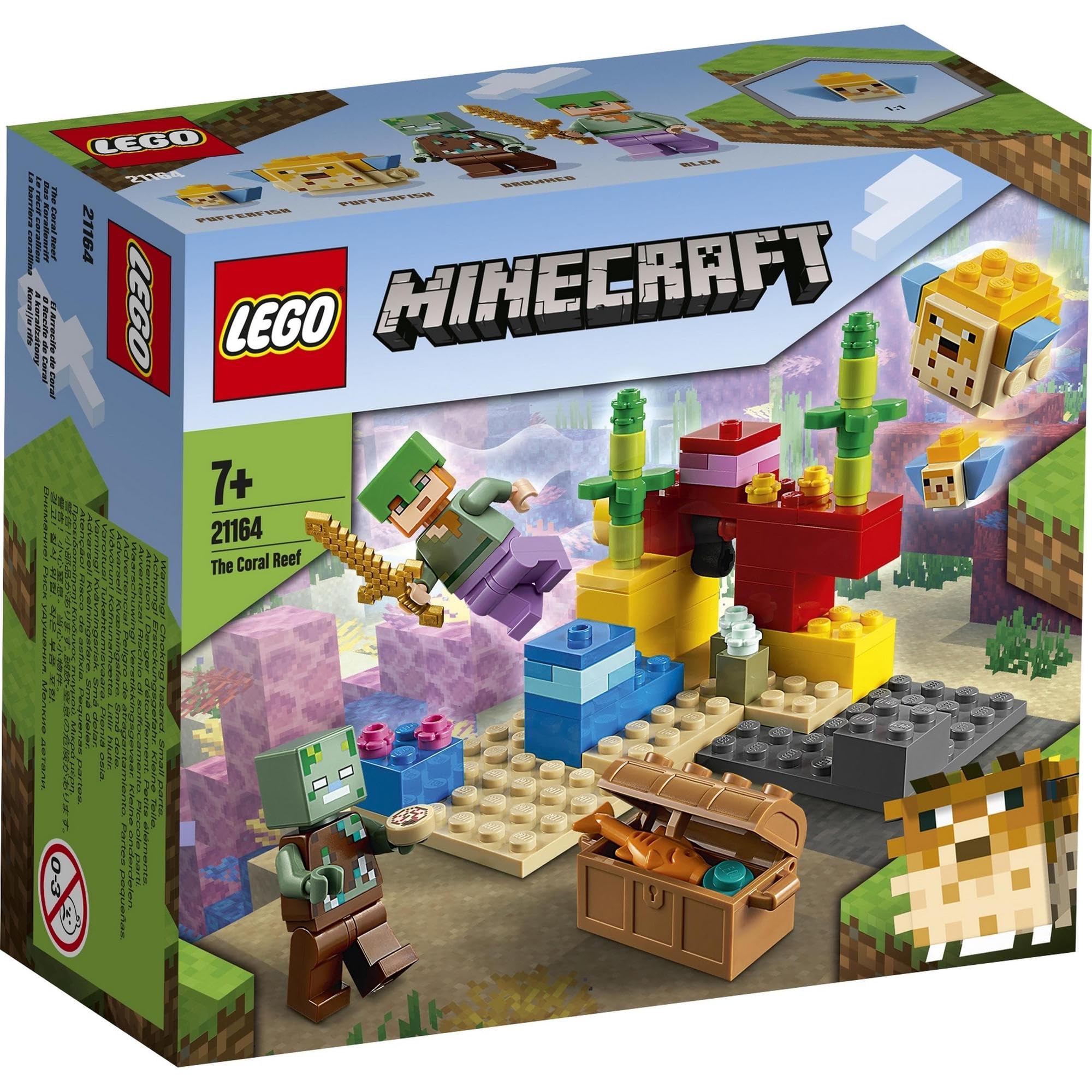 LEGO Minecraft 21164 Coral Reef Toy Blocks, for Boys and Girls, Present, Video Game, Sea, Ages 7 and Up