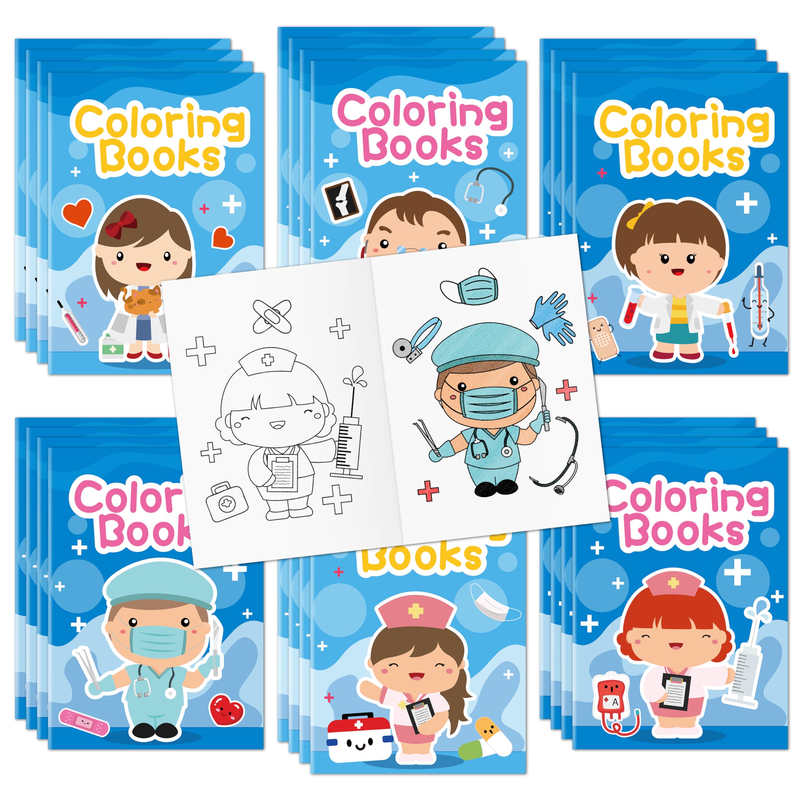 2ooya Mini Medical Colouring Books for Kids - 24Pcs Bulk Doctor Nurse Theme Colouring Booklet Medical DIY Art Drawing Book for Toddlers Party Favours Gifts Classroom Reward Home Art Activity Supplies โ image 1