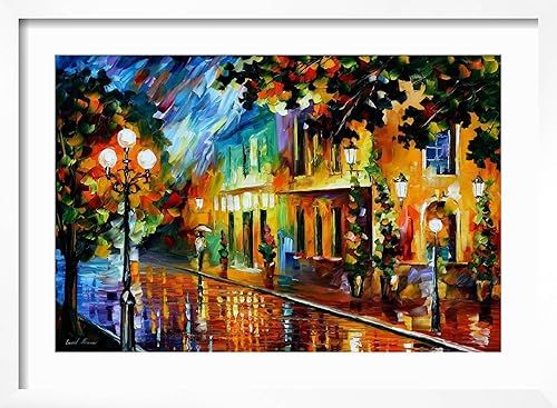 Miniatura 6 de Lienzo decorativo para pared, diseño de flores nocturnas de Leonid Afremov, decoración escénica, 24 x 16 pulgadas