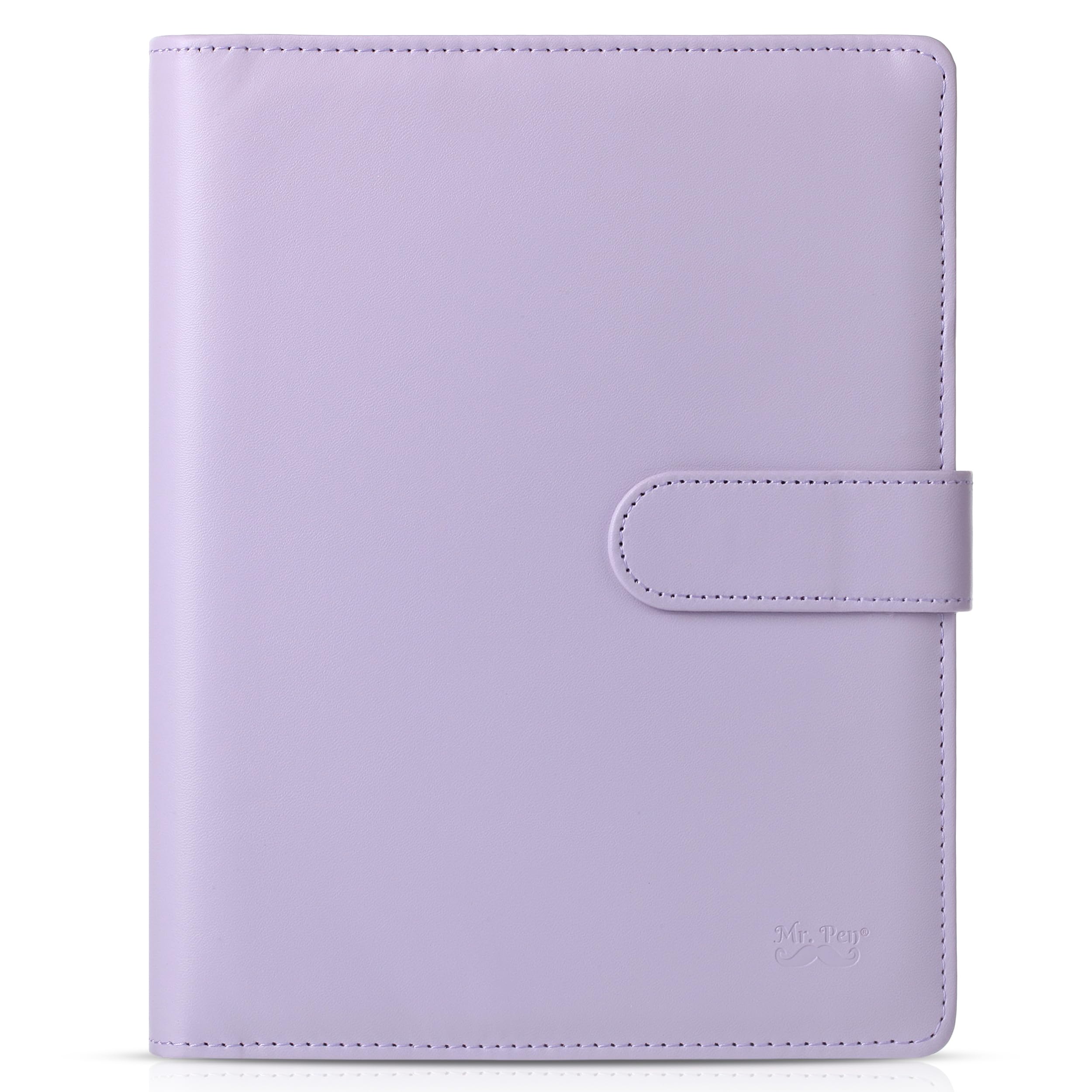 Mr. Pen- Leather Planner Binders, Composition Notebook Cover Refillable, Wallet Binder, 6 Ring (A5, Purple)