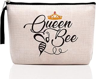 Queen Bee -Makeup Bag, Bumble Bee Inspirational Gift for Her, Beekeeper Gifts, Gift Gardener, Honeybee Gifts, Bee Bag, Honeybee Pouch Case