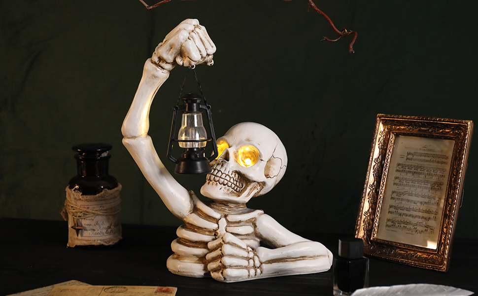 Amazon.com: Afirst Halloween Skeleton Figurine Lights 12