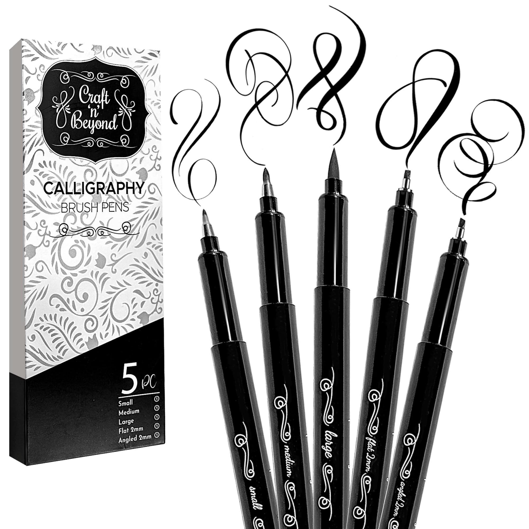 Amazon.com : Craft 'n' Beyond Calligraphy Brush Pens Pack of 5