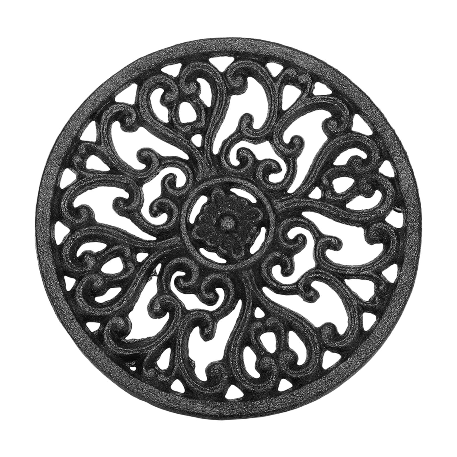 Buxuaaaa Multicolor Permanent Wrought Iron Table Defender With Against Slip Base Exemplary For Hot Dishes Cookware 17Cm Round Shape Accommodates Most Bowls Kettles Cast Iron Trivet Dining Table Accessories Coasters