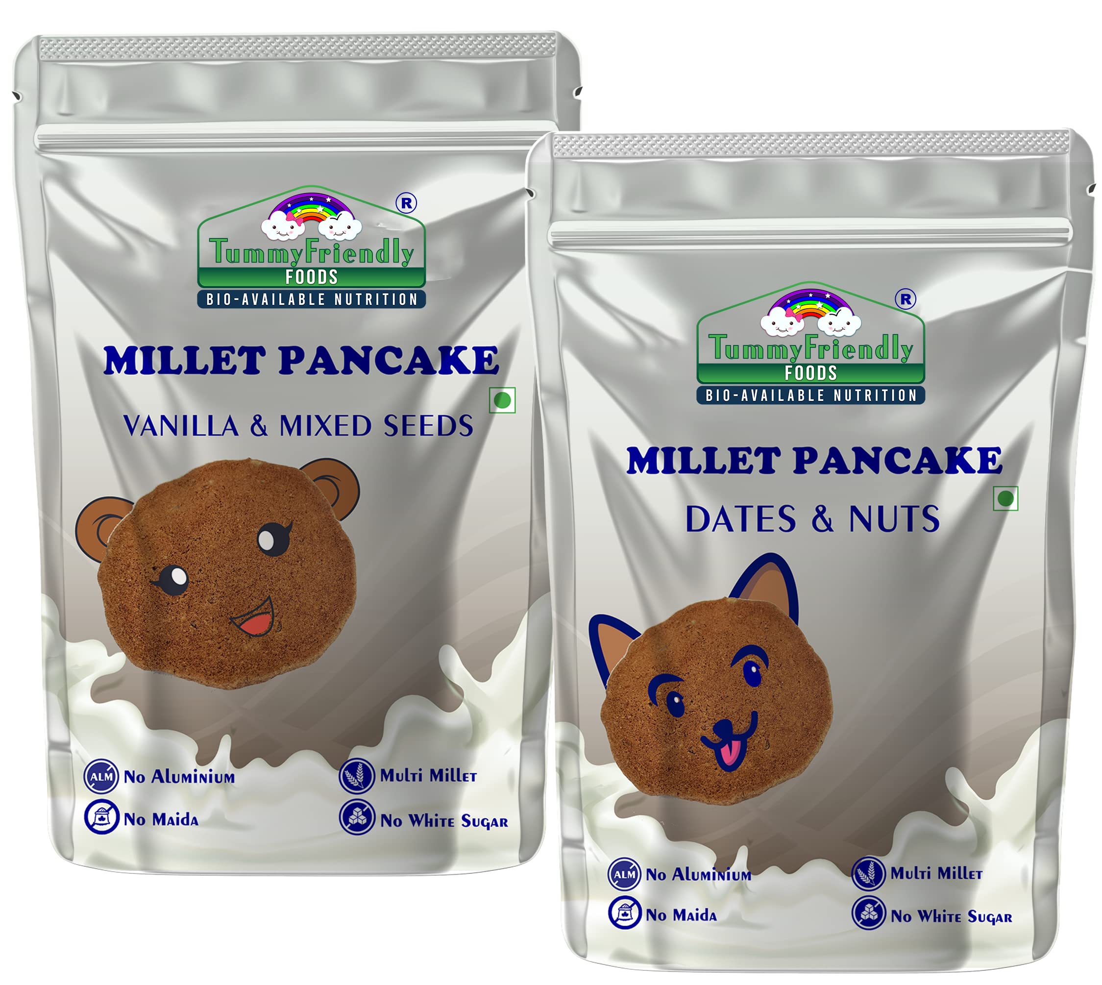 Tummy Friendly Foods Aluminium-Free Pancake Mixes | Millet Pancake Mixes with Chocolate, Dates & Nut Flakes | Healthy Organic Pancake Mix for Kids Babies Toddlers without Maida | Healthy Pancake Mixes 2 Varieties 150g Each (B0BNQF7TWF) Amazon Price History, Amazon Price Tracker