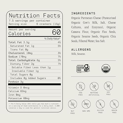 Miniatura 2 de Julian Bakery Galletas de semillas orgánicas, parmesano, 4 onzas, sin gluten y certificado orgánico, sin granos, bajas en carbohidratos (paquete de