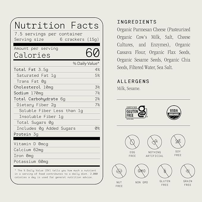 Galletas Julian Bakery Organic Seed Crackers - Parmesan 4oz (Pack x3) miniatura 2