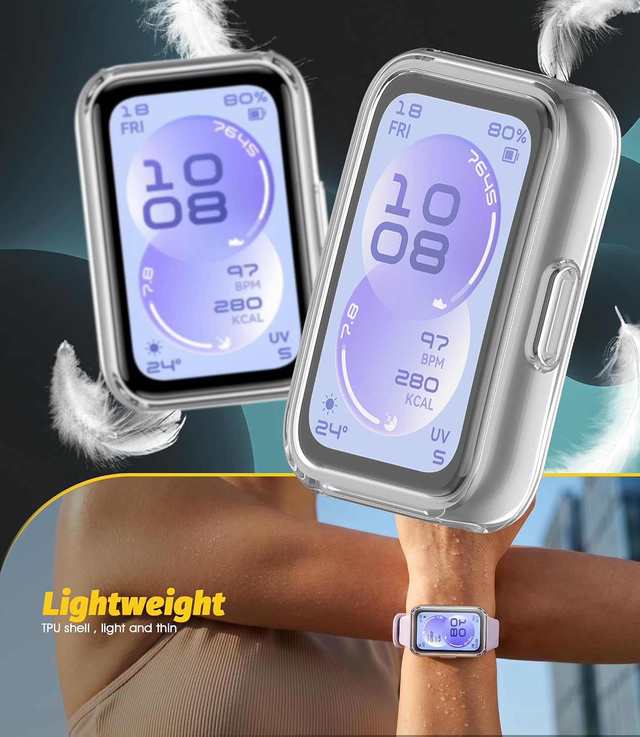 NEWZEROL 3 шт. чехлы совместимые с Huawei Band 11 прозрачные Полная защита мягкий чехол из TPU устойчивый к царапинам для Huawei Band 11