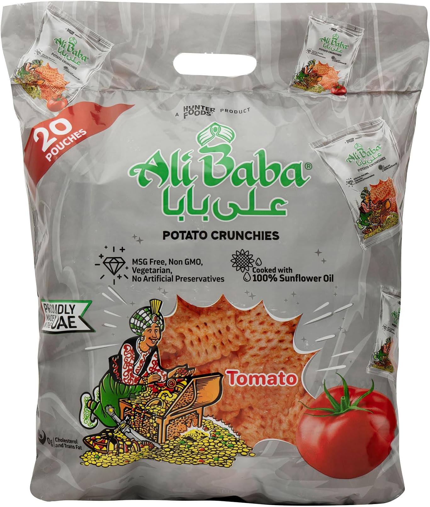 Ali Baba Potato Crunchies - Tomato 15g, Pack of 20