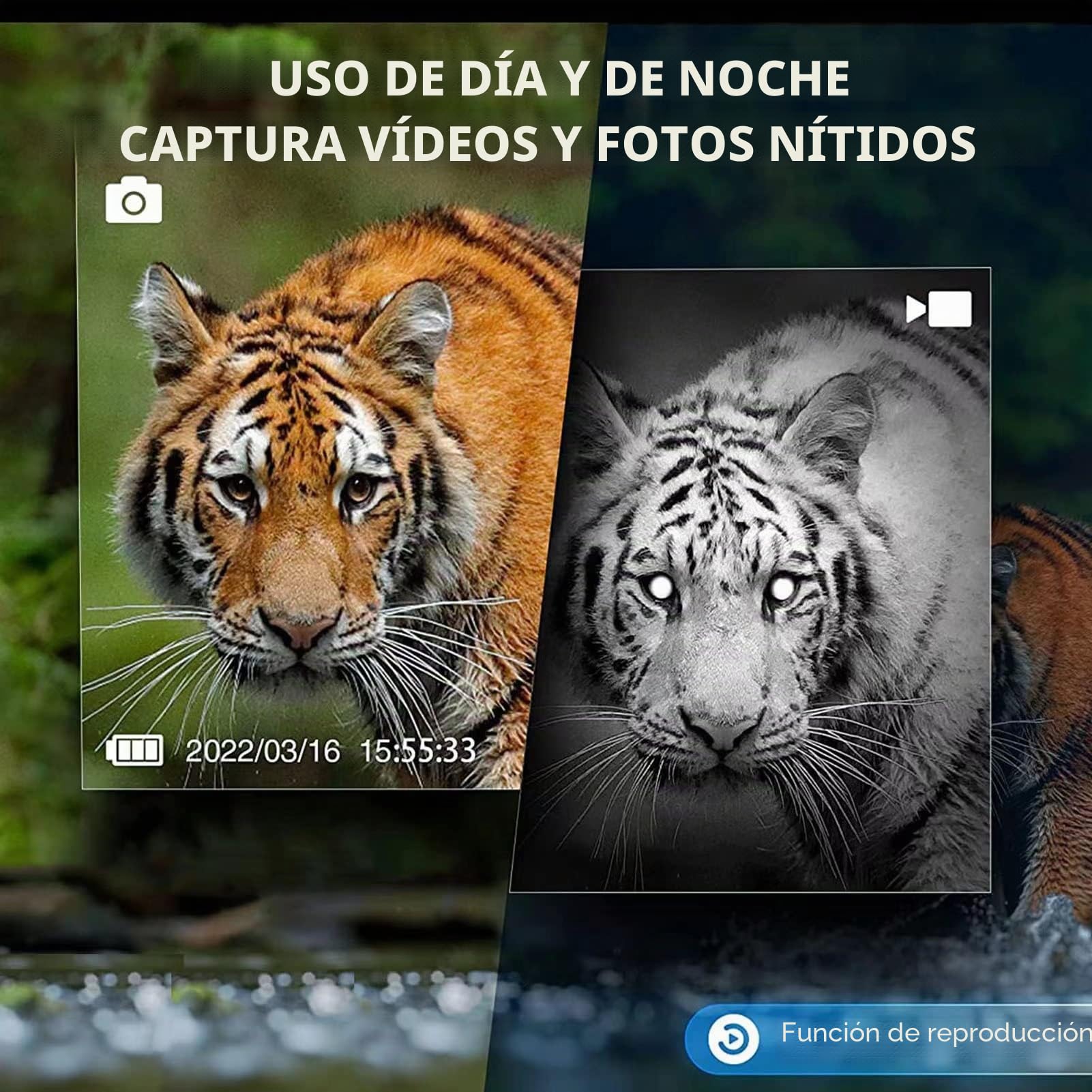 Dispositivo de visión nocturna monocular, 1080P Full HD para fotos y vídeos, dispositivo de visión nocturna portátil, 5 x zoom digital, monocular infrarrojo para viajes de día y noche, caza, camping,