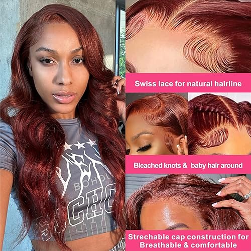 Miniatura 49 de Aaliweya 99J Burgundy Lace Front Wig Human Hair 13X4 Body Wave Hd Lace Frontal Wig for Women 180 Density Glueless Wig Pre Plucked With Baby Hair