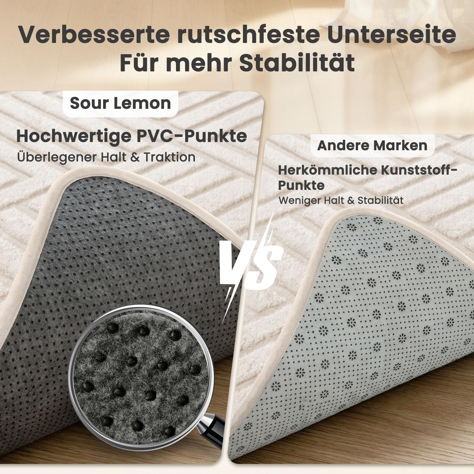 Sour Lemon Tappeto Salotto Moderno Geometrico 3D, Antiscivolo, Pelo Corto
