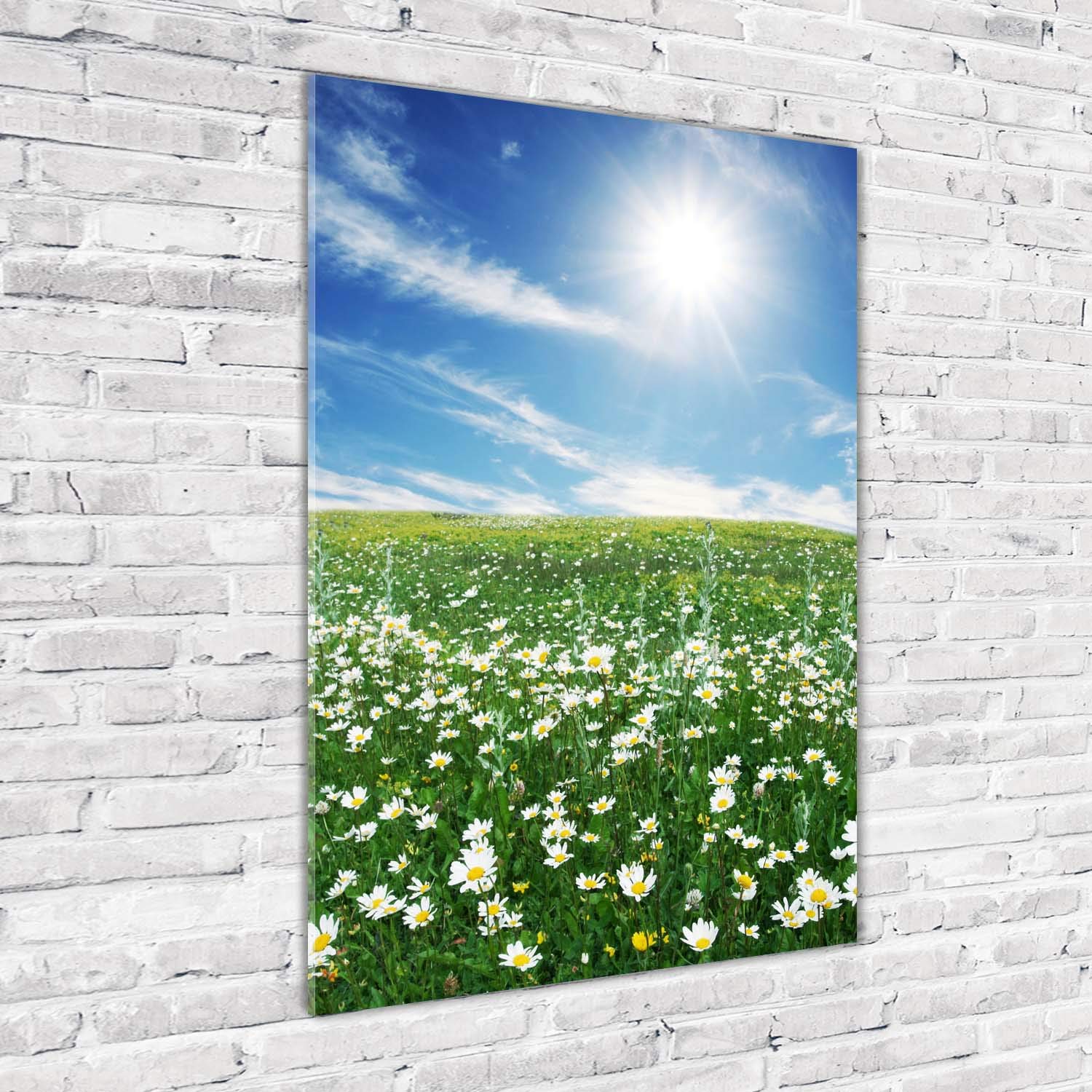Tulup Impression sur Verre 70x100 cm Image Tableau Photo décorative panoramique pour la Cuisine et Le Salon - Paysage - Prairie - Vert
