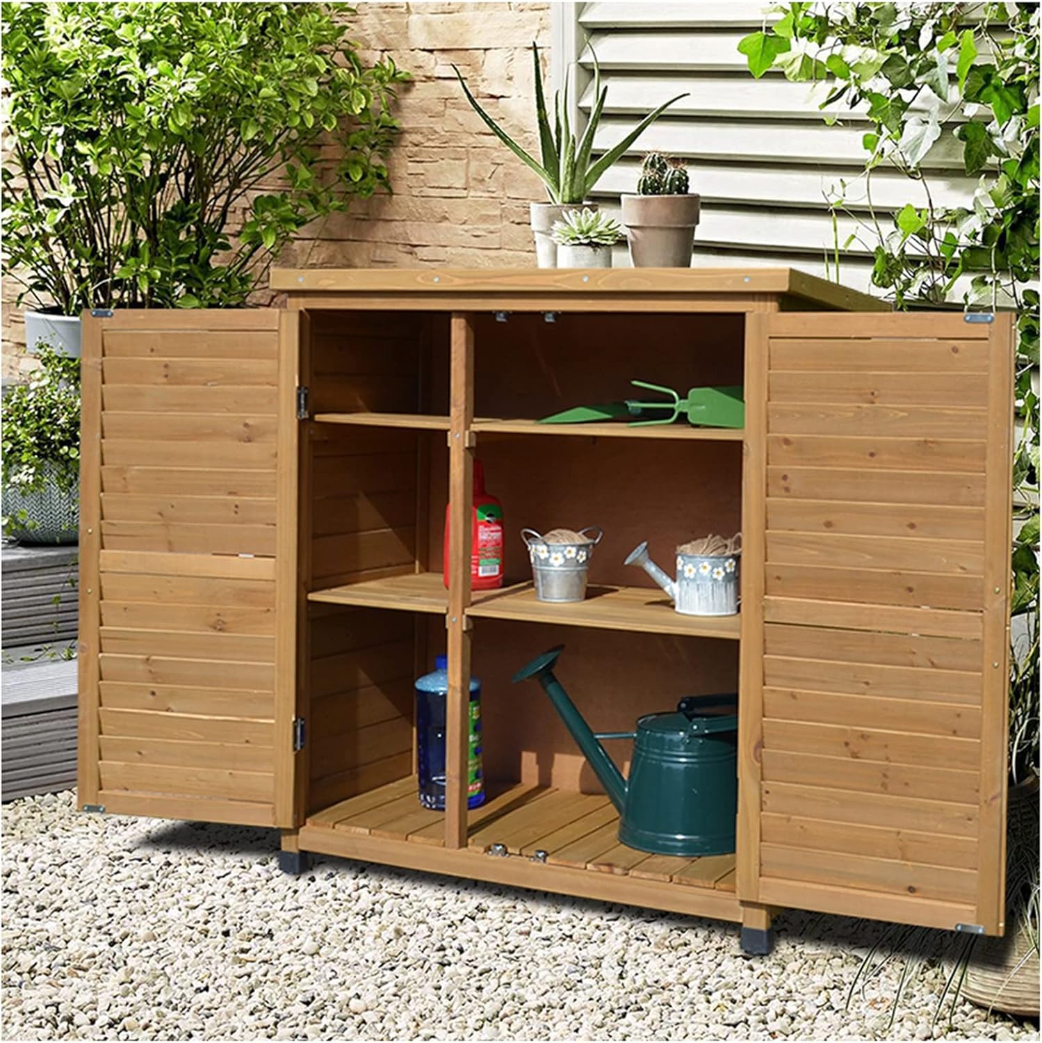 Storage Chest,Garden Storage Shed,Pine Wooden Potting Table