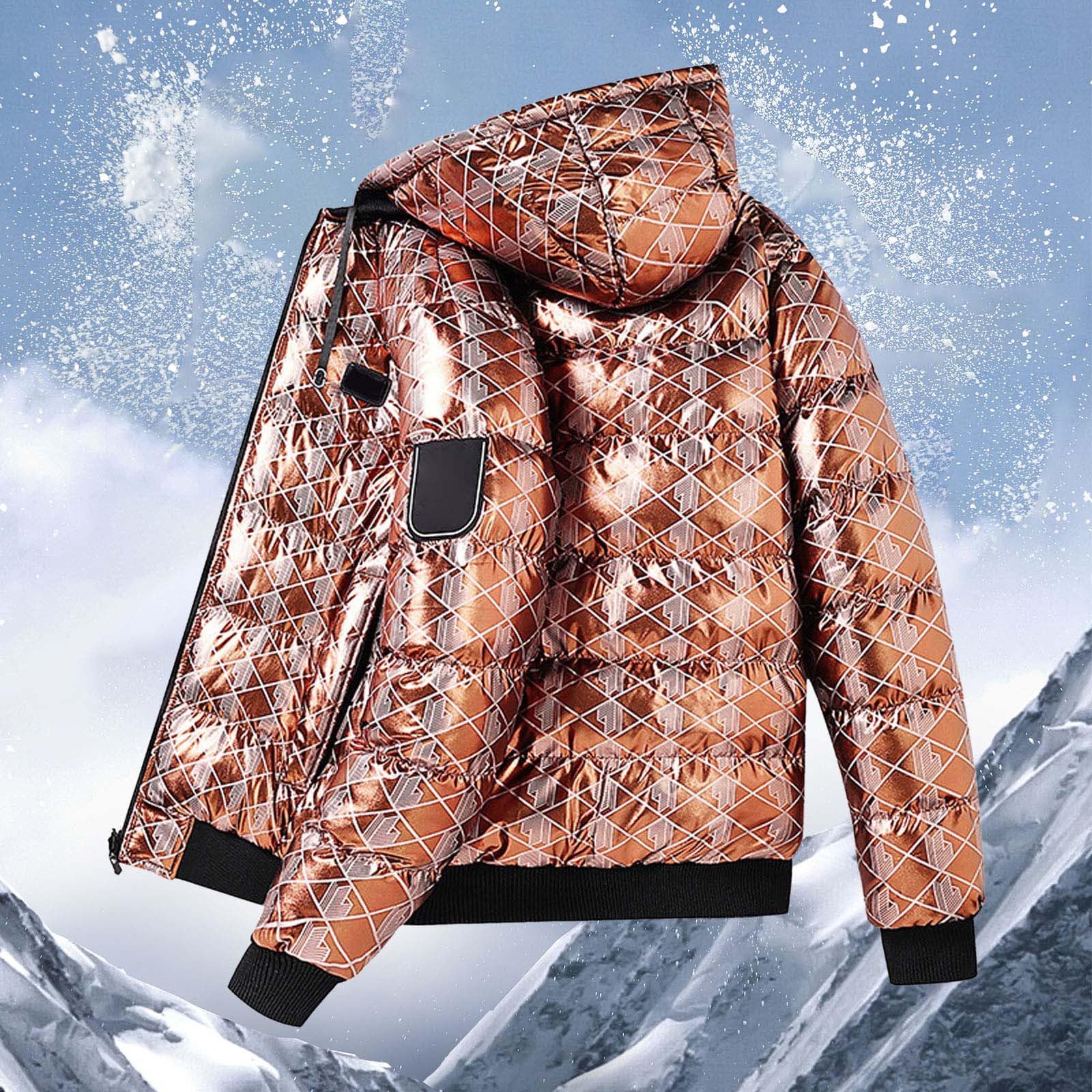 Générique 2027 - Veste d'hiver légère à capuche avec finition brillante pour temps froid, coupe-vent et isolante