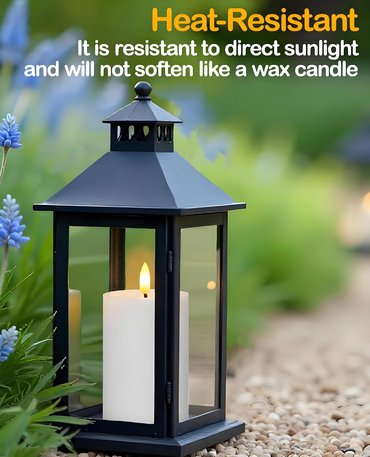 Gmnee 3"x4" Outdoor Waterproof Flameless Candles with Remote Timers Plastic | 2 Pack Battery Operated Candles, LED Candles, Electric Fake Pillar Candles for Patio, Porch, and Lanterns Decor (White)