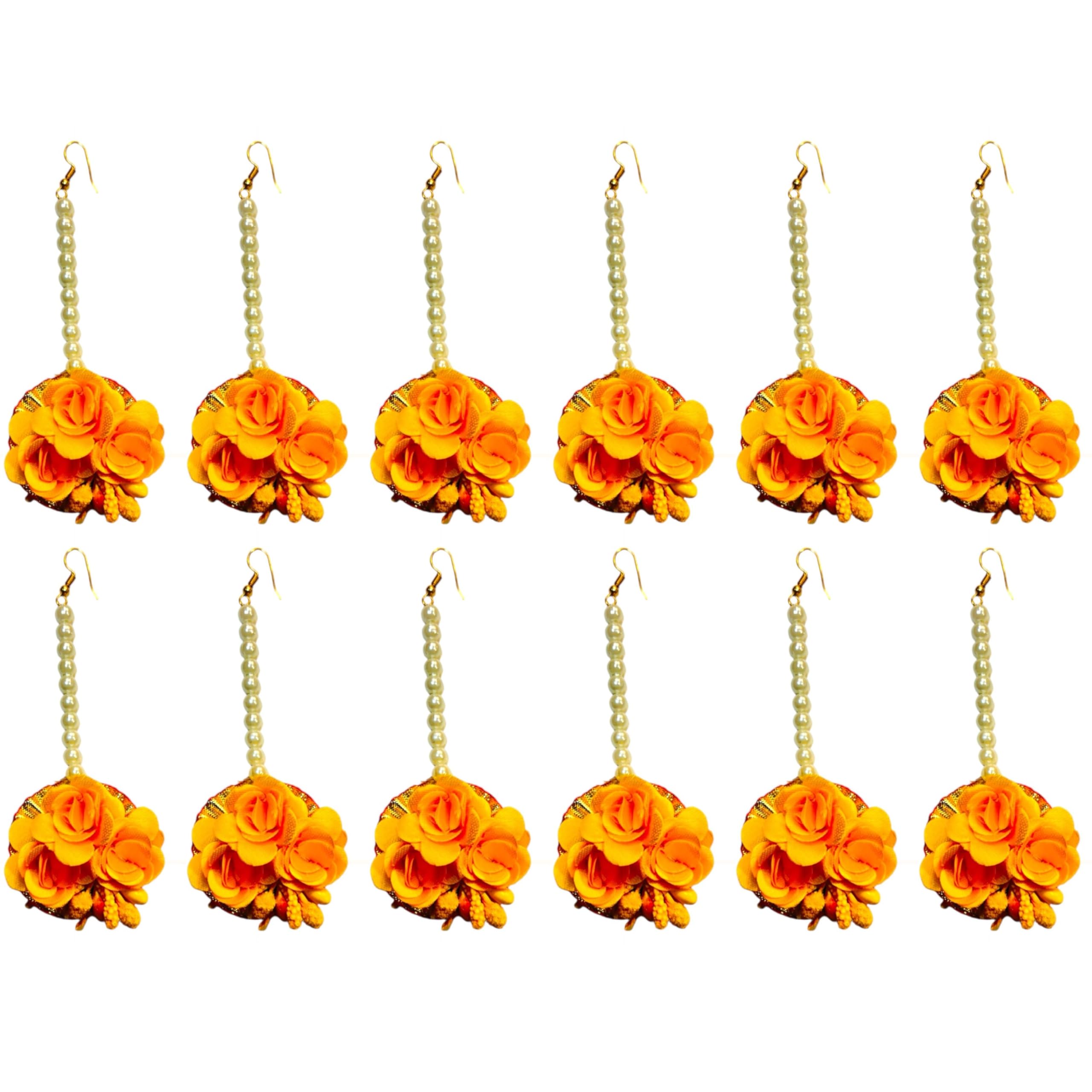 Patwa Traders Flower Maang Tikka Set for Wedding | Baby Shower | Shaadi| Haldi | Mehandi | Party in Yellow Colour for Girls and Women, Floral Jewellery/Jewelry Mangtika combo 12 (Yellow) (B0CXFBRWND) Amazon Price History, Amazon Price Tracker