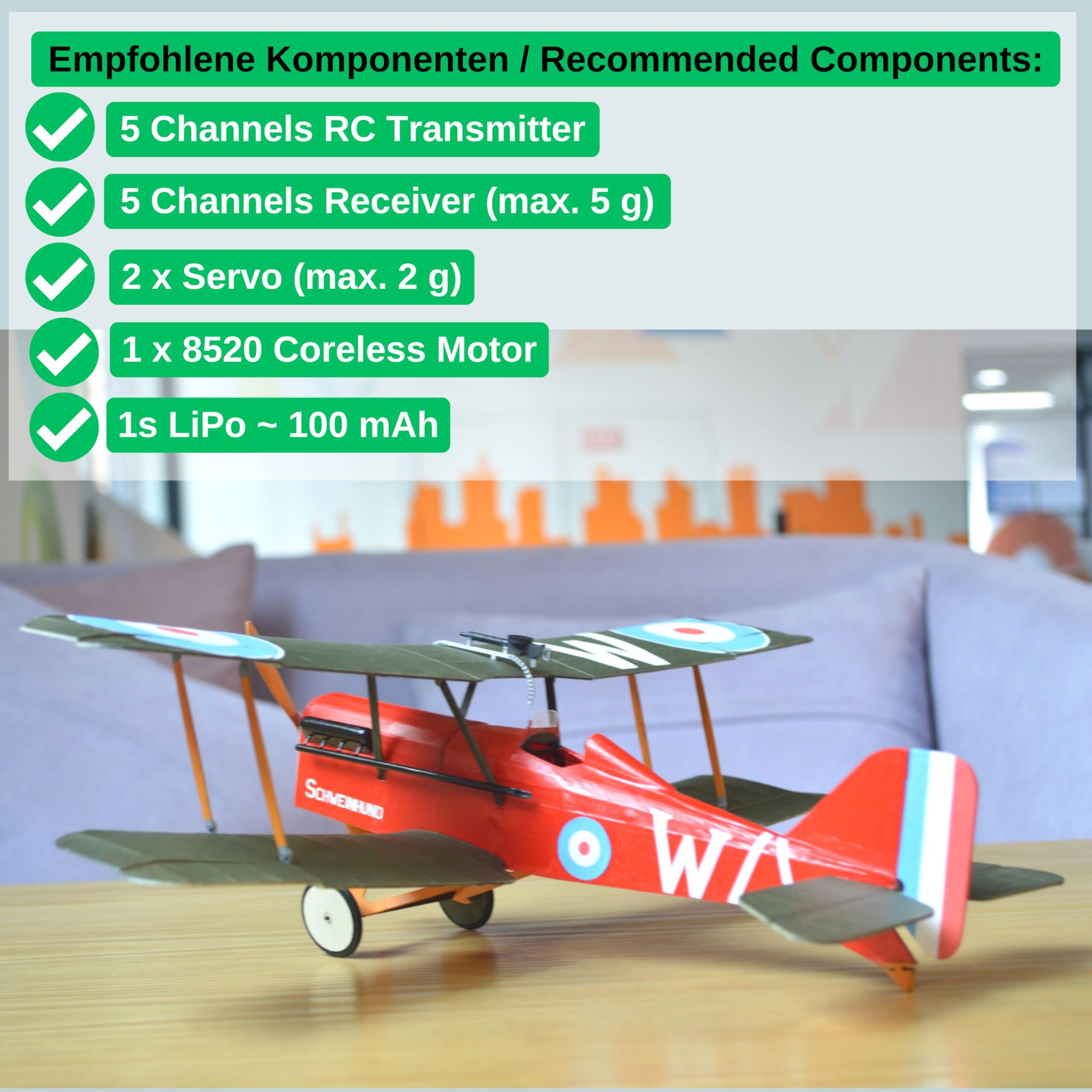 Sopwith Camel Slow Flyer Kits De Modélisme, Maquette D'avion Avec Bois