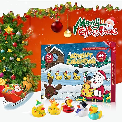 Miniatura 5 de Calendario de Adviento 2023, juego de pato de goma de 24 días de Navidad, juguetes divertidos para niños, niñas, niños y niños pequeños, regalos de