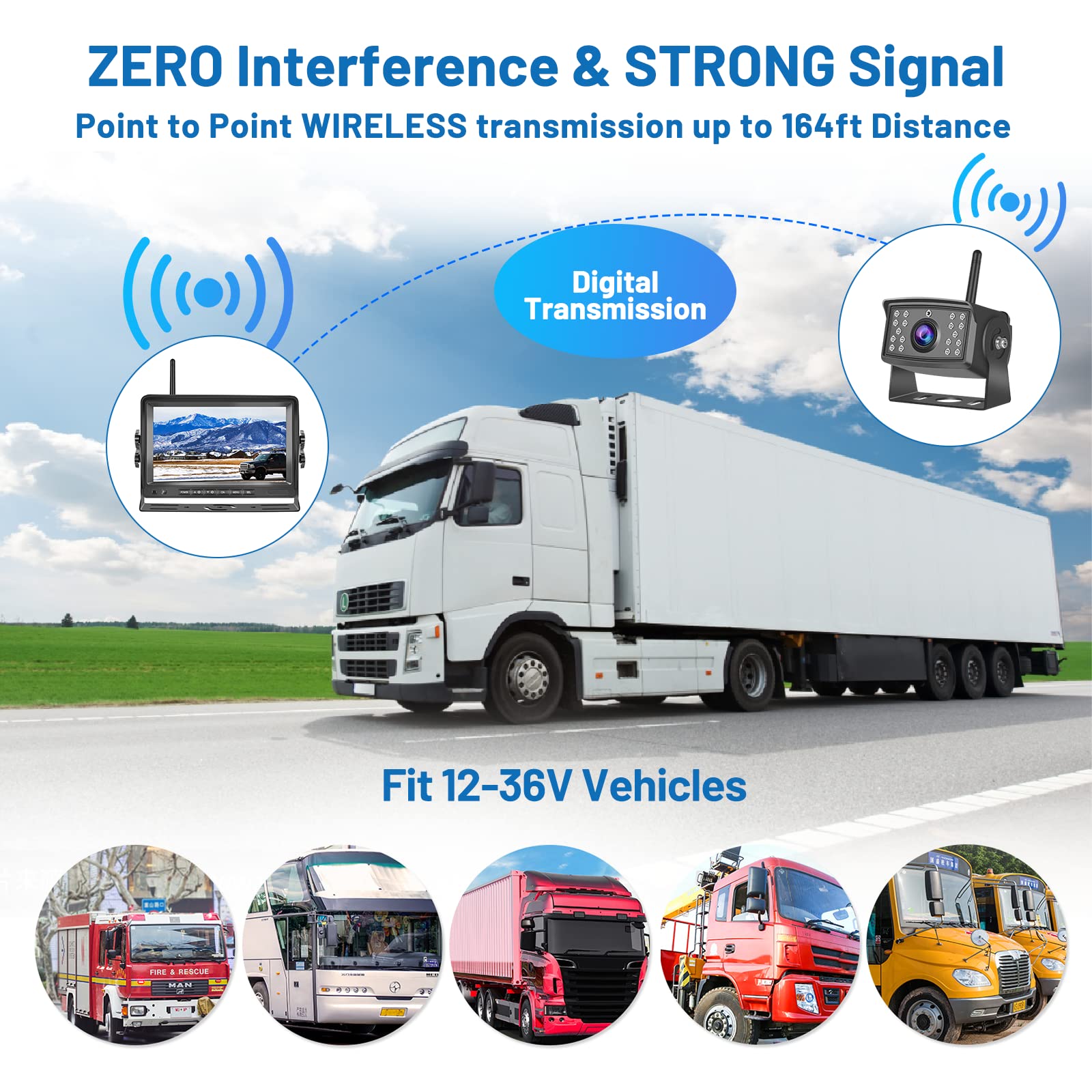 Kit Telecamera Retromarcia Wireless Cargoplay K7PRO - Monitor 5 Pollici HD, Visione Notturna - Foto 6