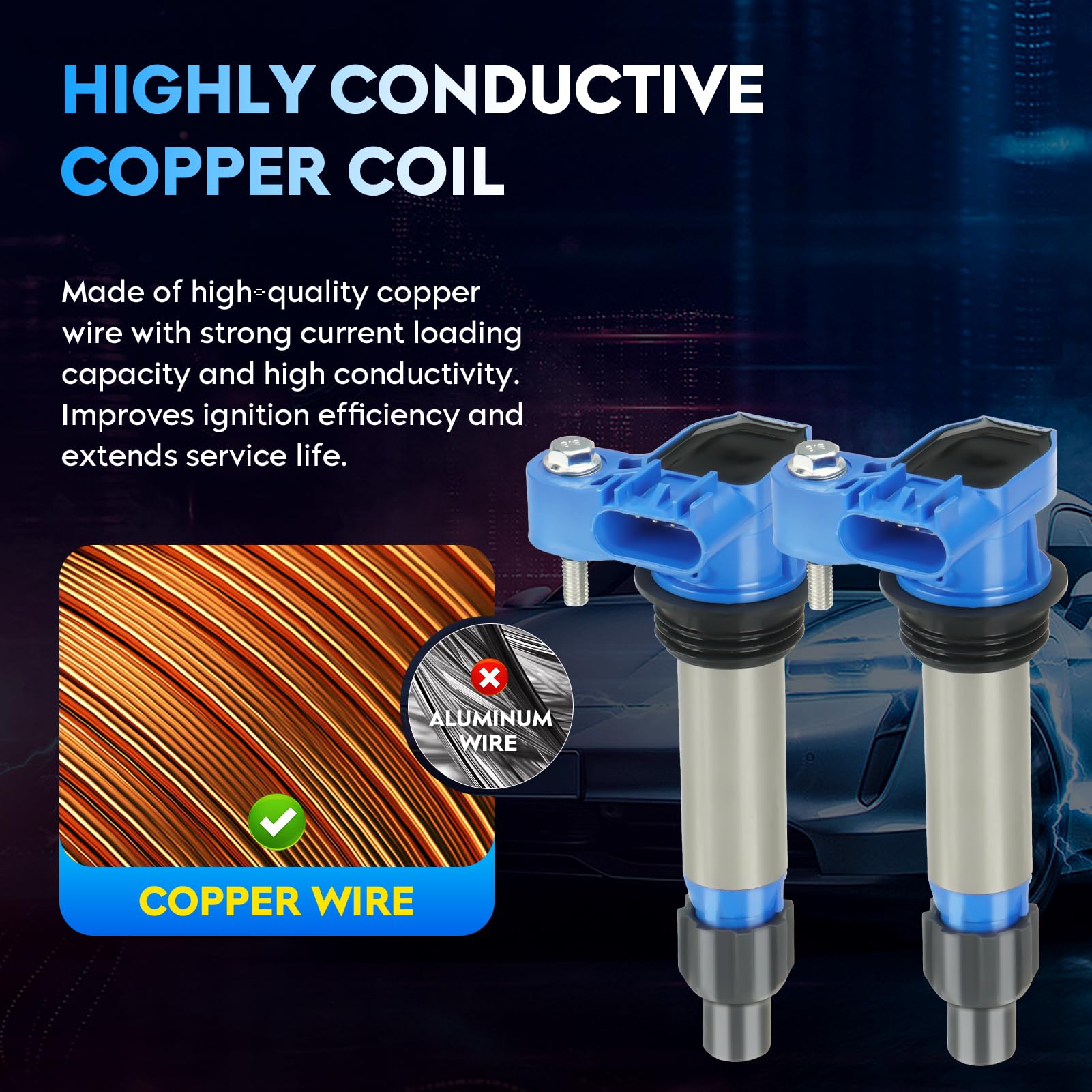 Ignition Coil Pack + Iridium Spark Plugs for Buick Allure Enclave Cadillac ATS CTS SRX STS Chevy Camaro Caprice Captiva Sport Colorado Equinox Impala Limited Malibu Traverse GMC Acadia Limited, 6 Sets