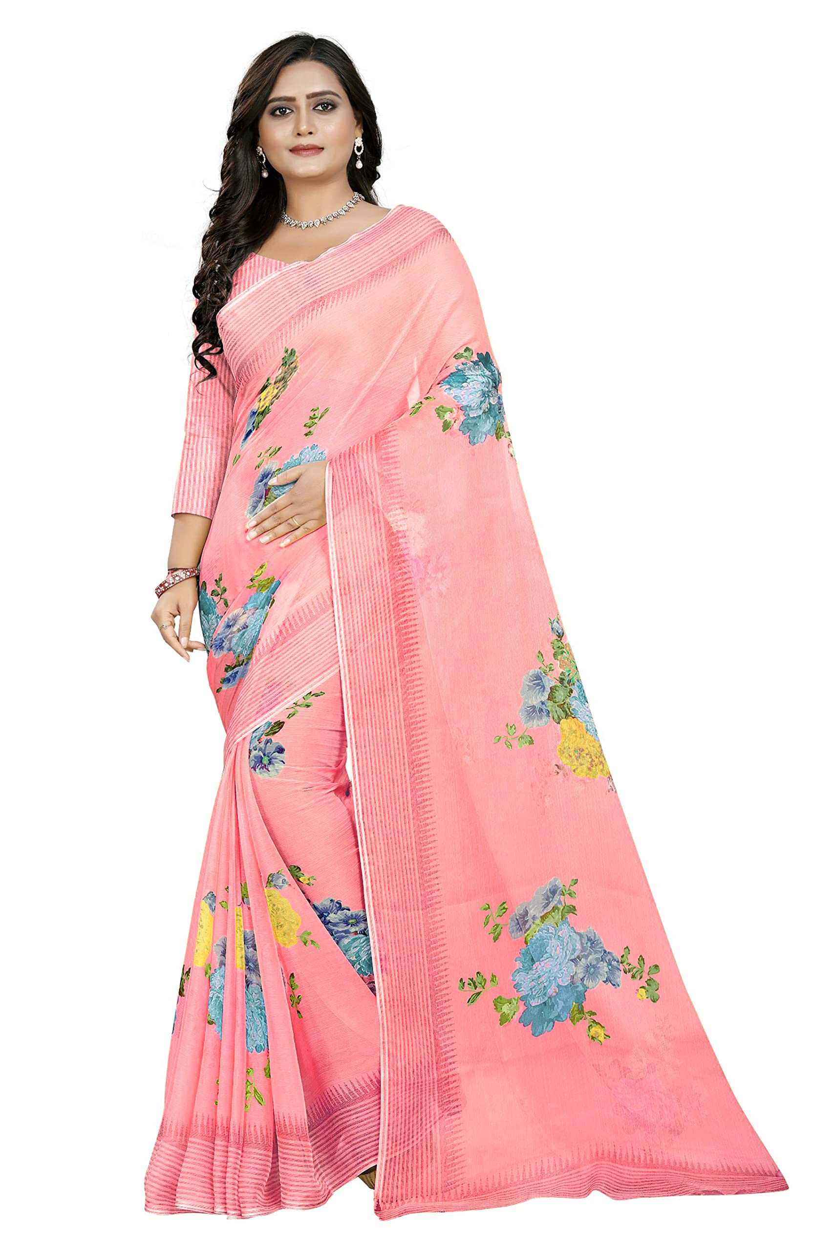 Amazon Brand - Anarva Women's Colourblocked Chiffon Saree