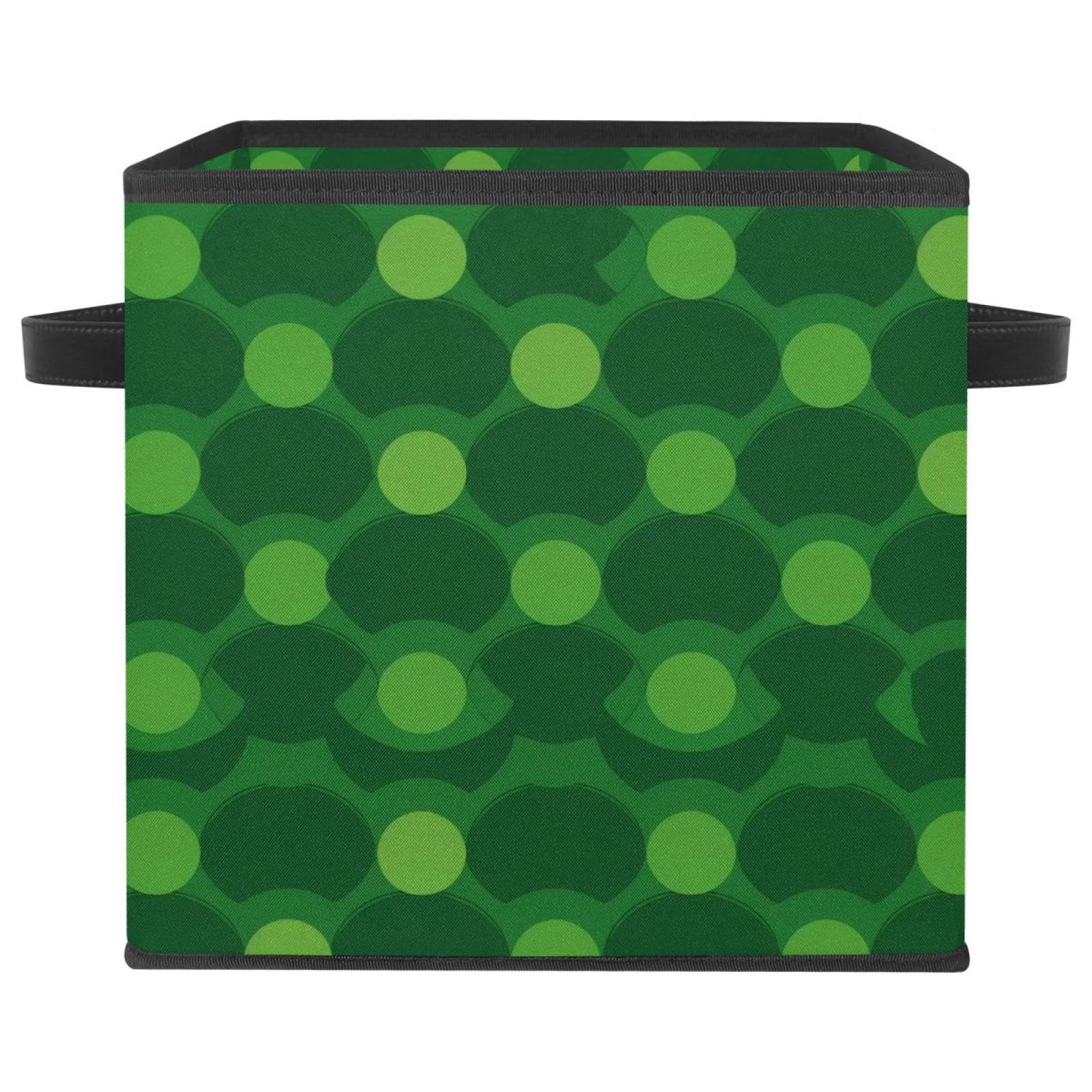 Bac de rangement cube durable au motif géométrique circulaire vert chic en tissu