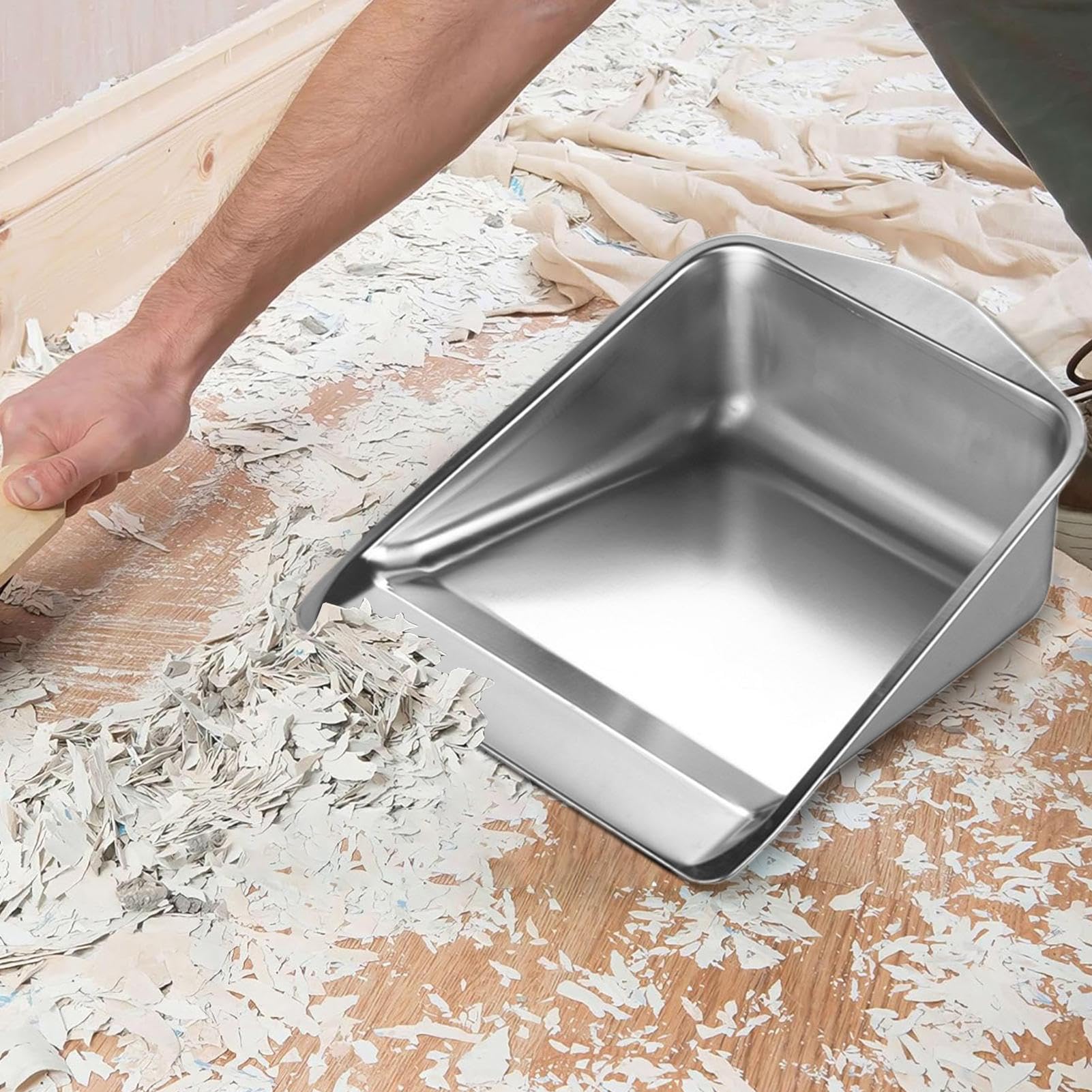 Uhngw Metal Dust Pan - Heavy Duty Dustpan With Handle - Portable Metal Sweepers Household Cleaning Tools For Indoor Outdoor Kitchen Bathroom Garage