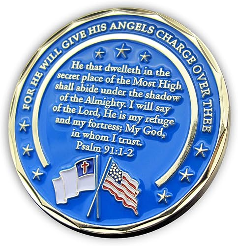 Miniatura 3 de Médico Moneda, "El Señor es mi refugio y mi fortaleza", Salmo 91 y Primum Non Nocere - First Do No Harm. Ficha de bolsillo de fuerza, paz y