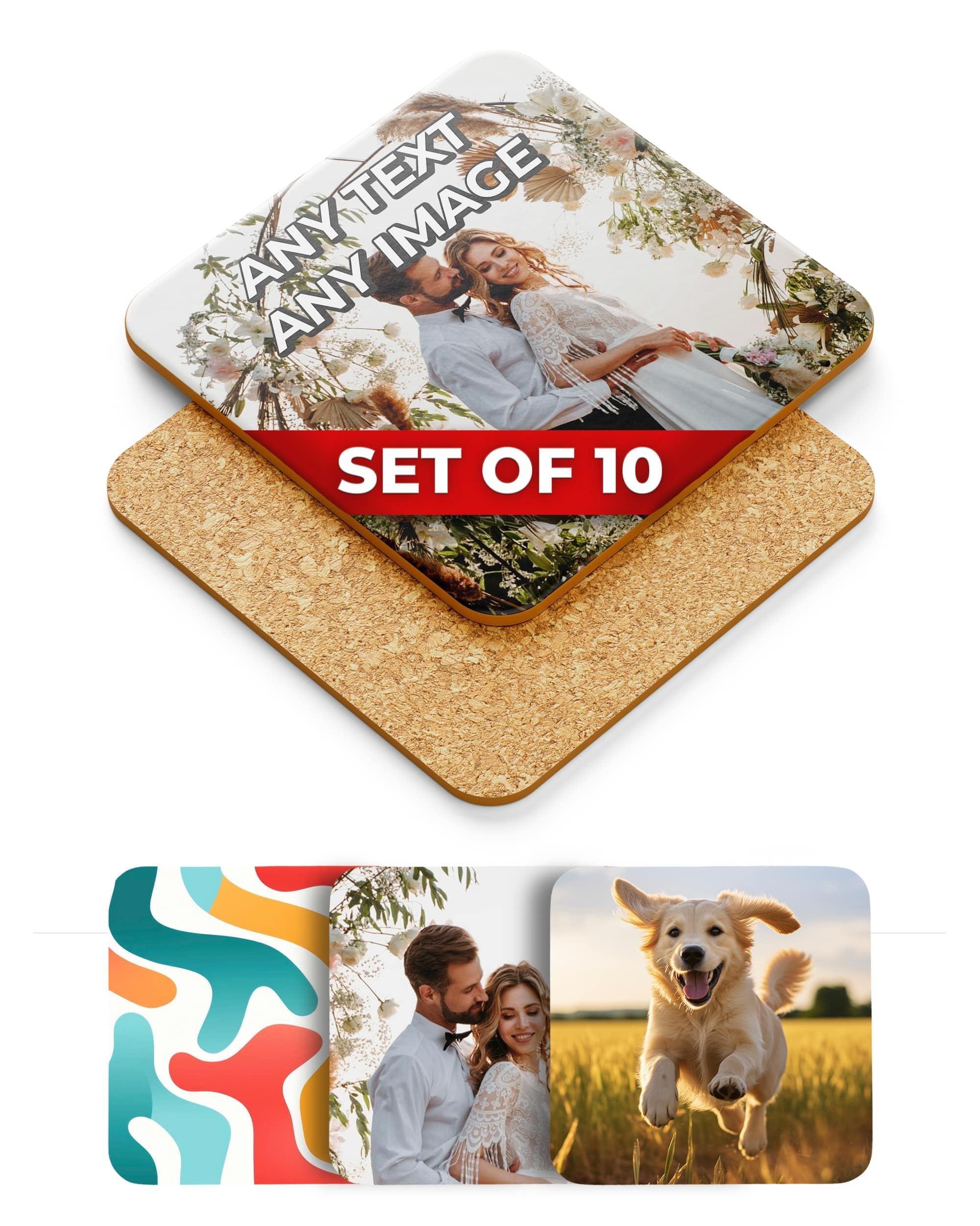 Thedogtagco Multicolored Personalised Matte Finish Square Coasters Any Photo Custom Kitchen Decorative Gift Idea Coaster Set Housewarming (10)