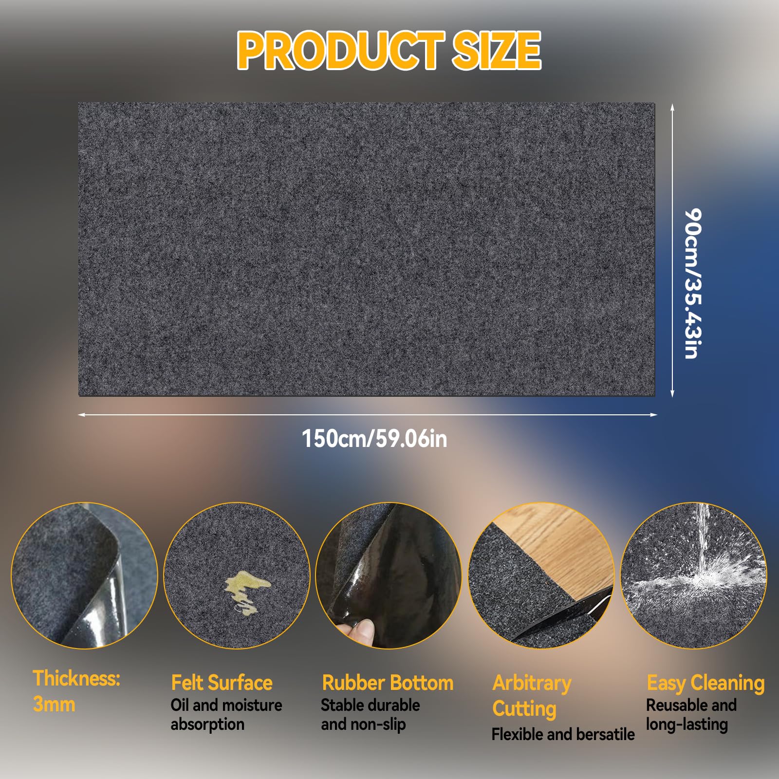 Alfombrilla de aceite para garaje, 2 piezas, almohadilla de recolección de derrames de aceite con respaldo de goma impermeable, alfombrilla absorbente debajo del automóvil que protege contra derrames