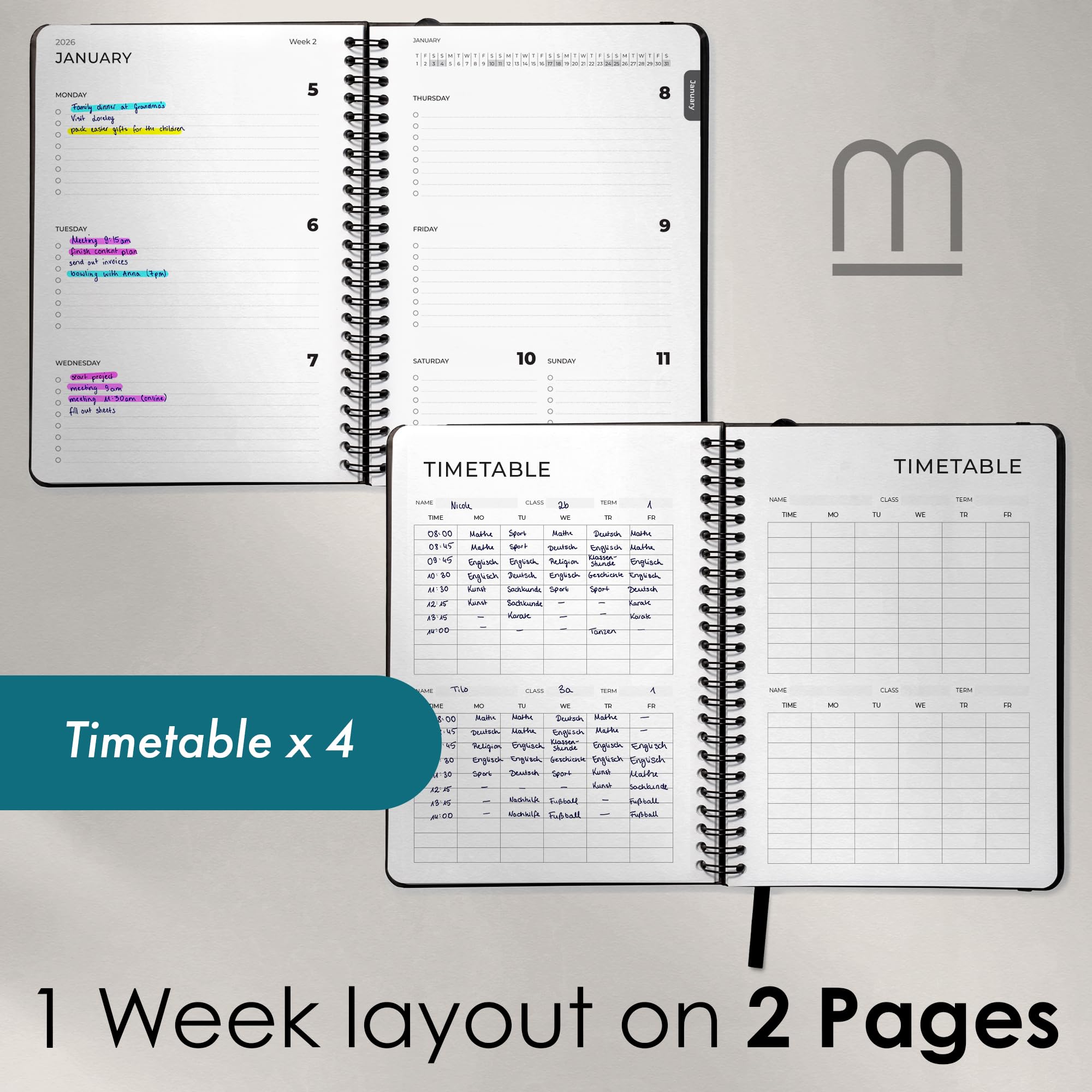 2026 Diary Week to View, A5 Dated Planner, Minimalist Weekly & Daily Planner Inspires Productivity, A5 Week To View, Home - Image 4