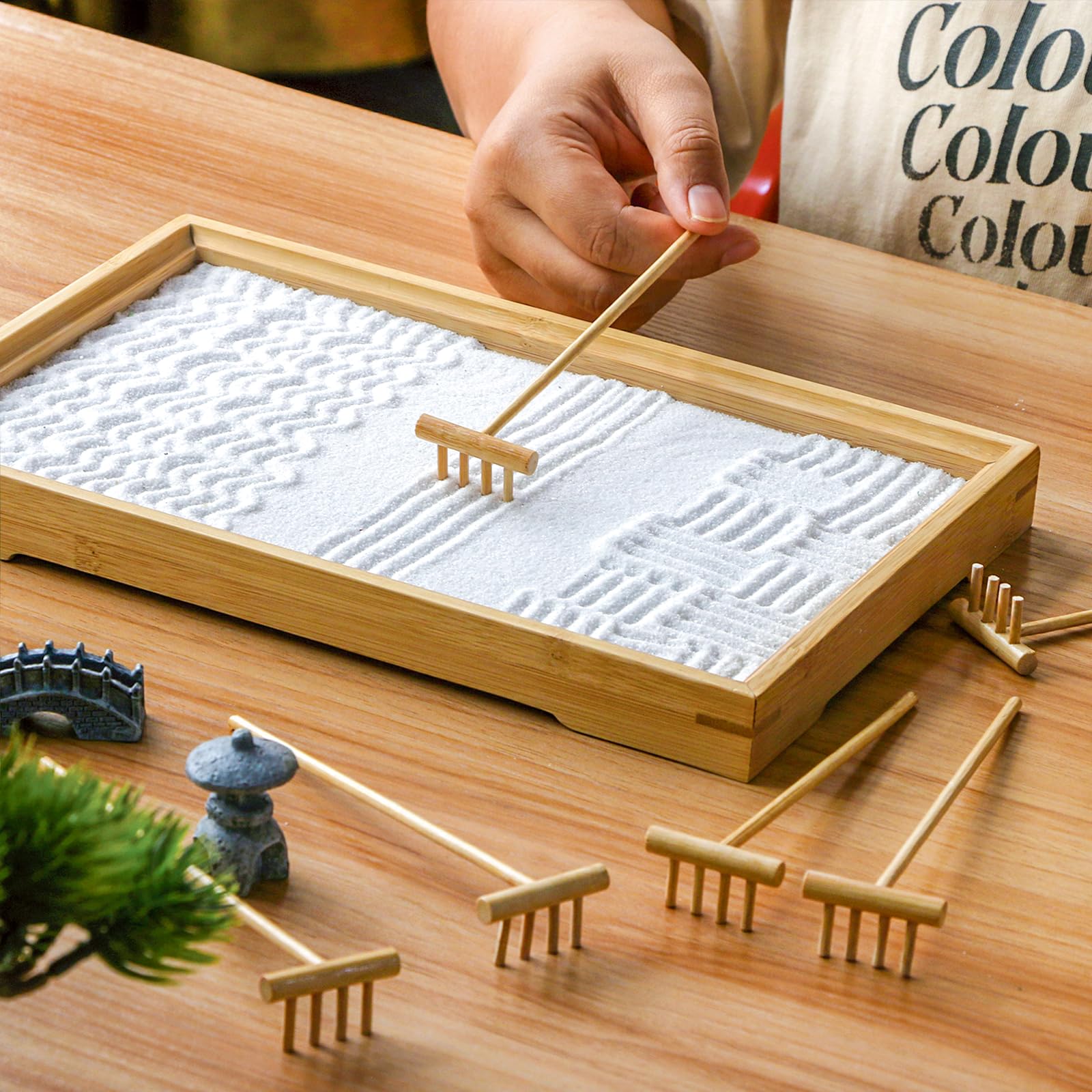 Amazon.com: Zen Garden Mini Bamboon Rake - 6PCS Tabletop Rock Sand