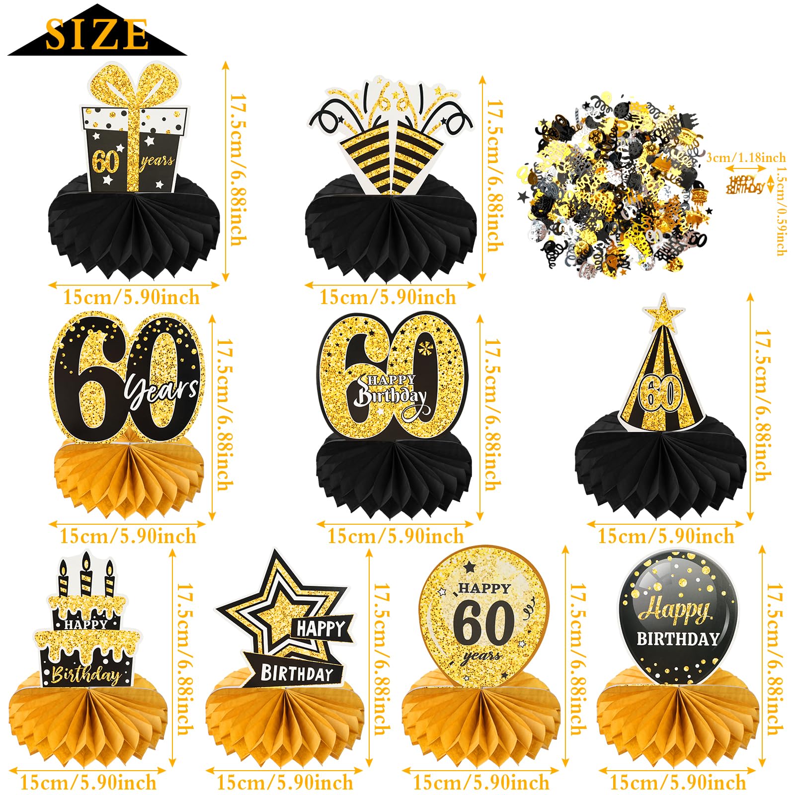 GROVBLE 100 Stück Aperol Konfetti Mit Glitzer - Party Deko Für Geburtstag & Sommerfeiern