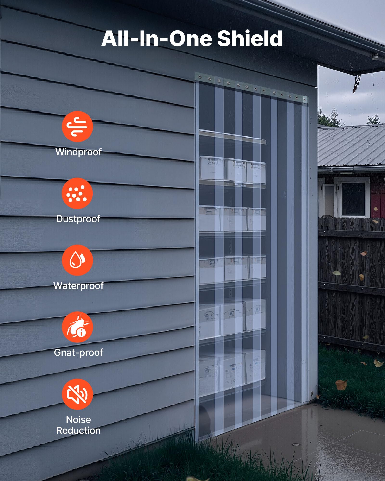 VEVOR PVC-Streifenvorhang, 30,8 m Länge x 0,3 m Breite, Lamellenvorhang, Meterware, -55,6 °C bis 30 °C Vorhangstreifen für Türen von Supermärkten, Garagen und Lagerhallen, Transparent