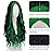 Green Wig - Black and Green Wigs for Women Long Natural Wavy Synthetic Wig Heat Resistant Fiber Wigs for Daily Party Halloween Cosplay