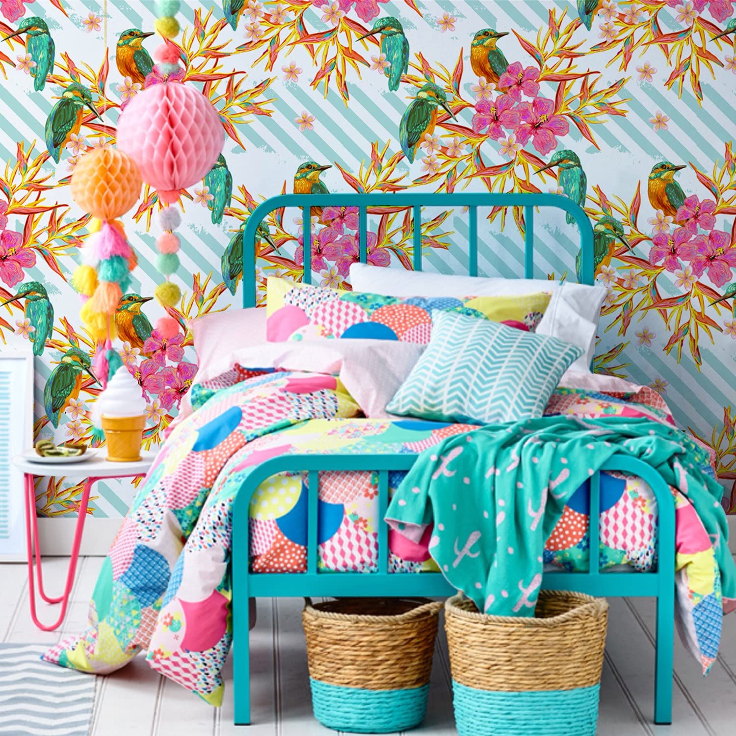 Papier Peint Meuble Chambre Magic-Stick Stickers Muraux Oiseaux d'été