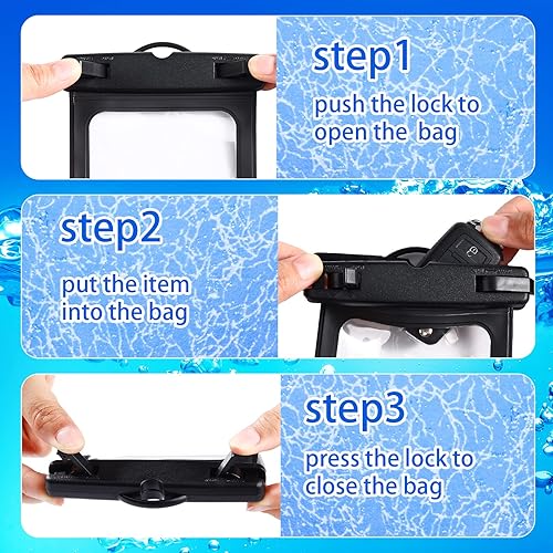 Miniatura 6 de Xuniea Paquete de 2 fundas impermeables para llaves de automóvil, soporte flotante para llaves, bolsa pequeña impermeable para tarjetas de