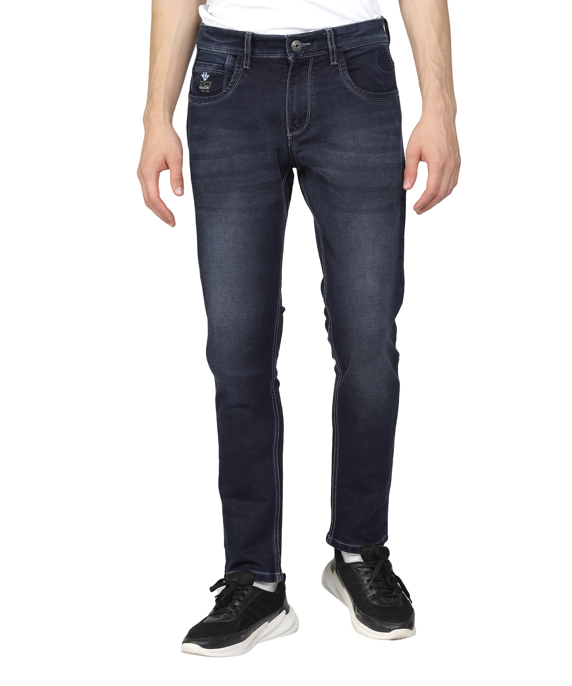 true colors of india Men Jeans, Denim Jeans for Man, Slim Fit Pant for Men, Whiskers, Stretchable Pant for Man, Standard Length, Sulphar Blue & Sulphar Grey-picture-2