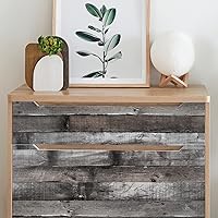 Vista 8 de Yun-aeon Natural Wood-Dark Grey Wood Contact Paper Peel and Stick Wallpaper 17.3"x 80"Self Adhesive Removable Vintage Faux Wood Wall Paper Plank
