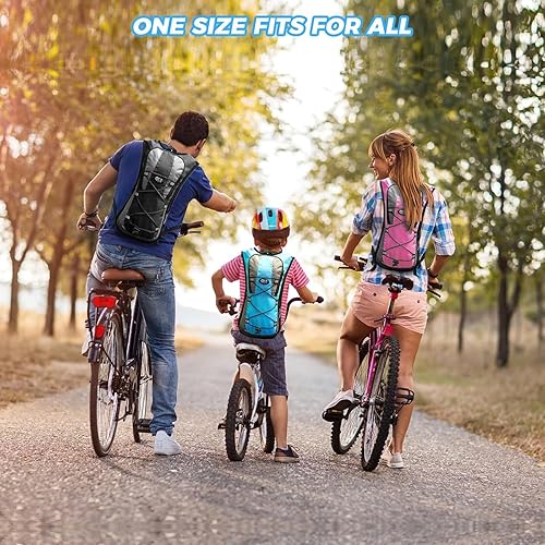 Miniatura 8 de Mochila de hidratación Mochila de hidratación Mochila de agua con bolsa de hidratación de 2 L (70 onzas) para hombres, mujeres, niños, para correr,