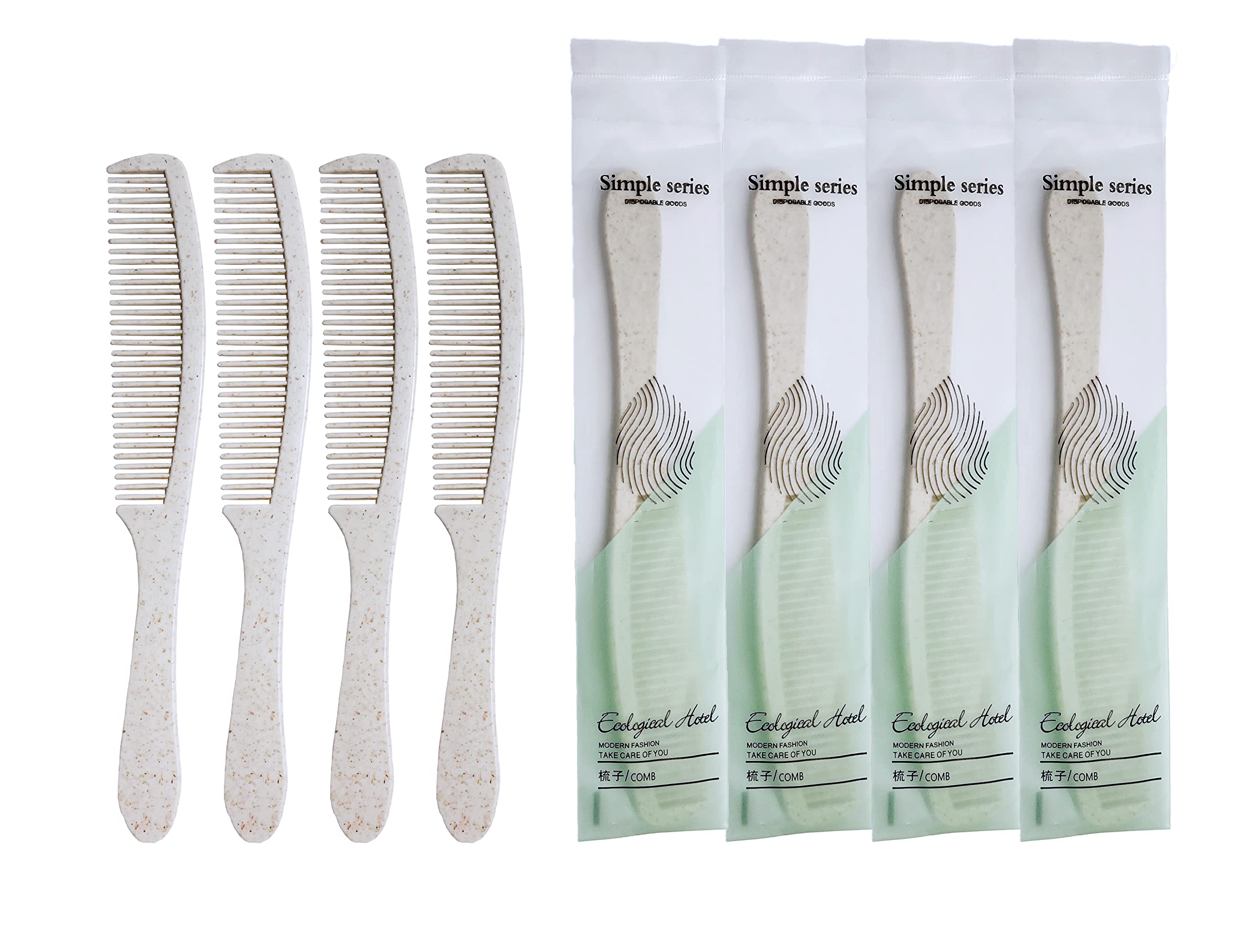 100 PCS Hair Combs Bulk Disposable Combs, Multi Pack Individual Wrapped Combs for Air Bnb/Hotel/Homeless, Biodegradable Plastic Comb Set Hygiene Supplies 4 Charity-Temporary Use Only Non-Premium Type