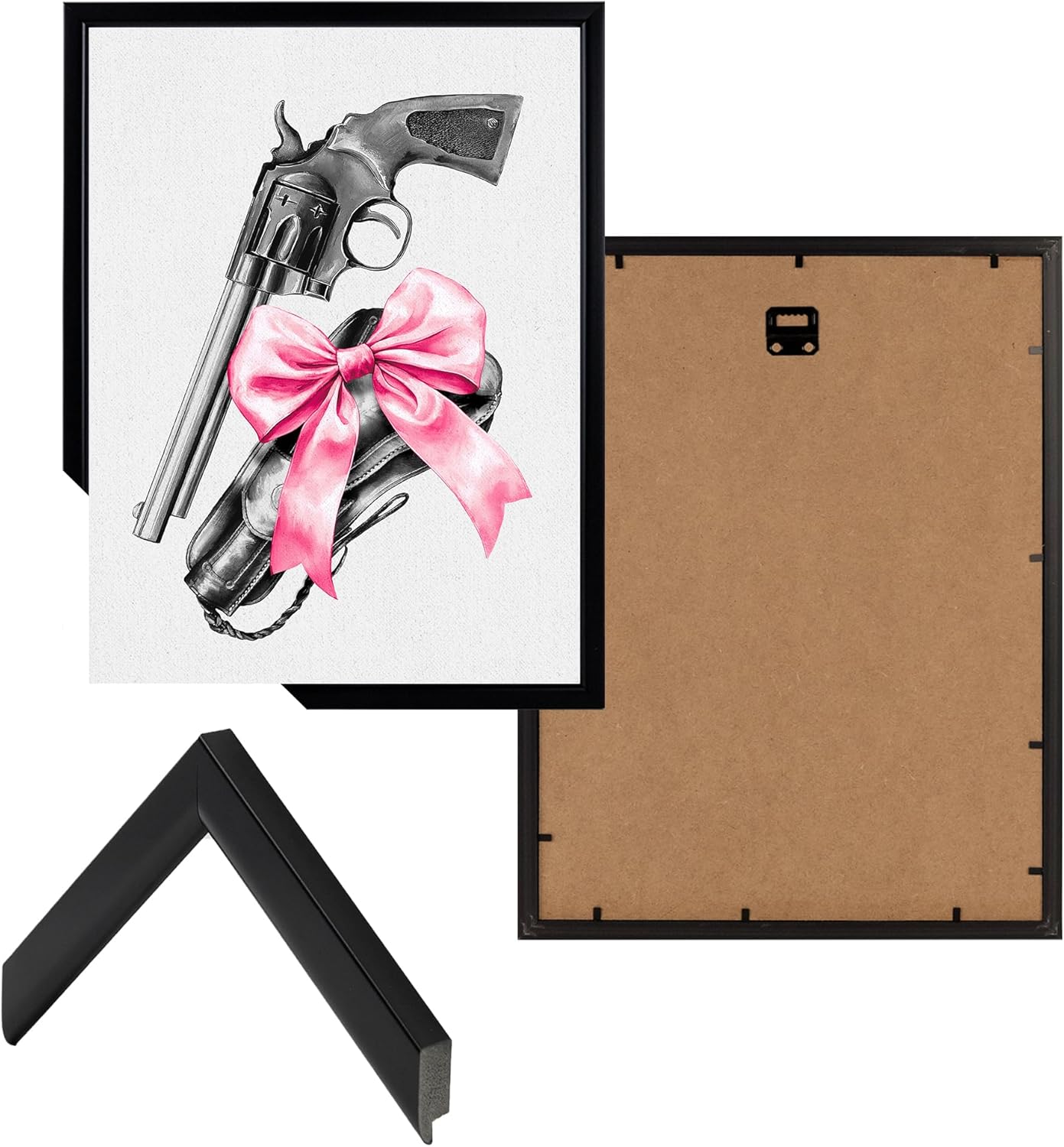 KREATIVE ARTS Cowgirl Wall Art Set of 3 Pink Boots Hat Saddle Bow Print Canvas with Black Frame Teen Girl Room Decor Western Aesthetic Dorm Bedroom Wall Art 12x16 Inch - Image 7