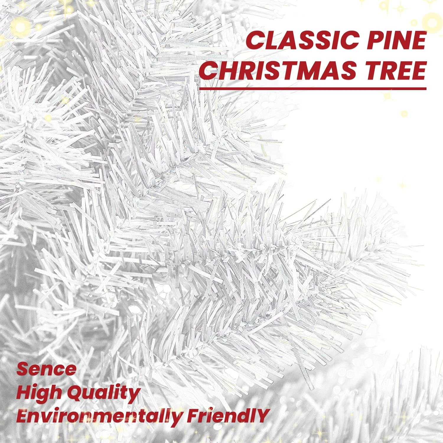 5FT Artificial Christmas Tree, Full Premium Hinged Artificial Pine Tree with 450 Branch Tips Metal Stand for Outdoor & Indoor (White)