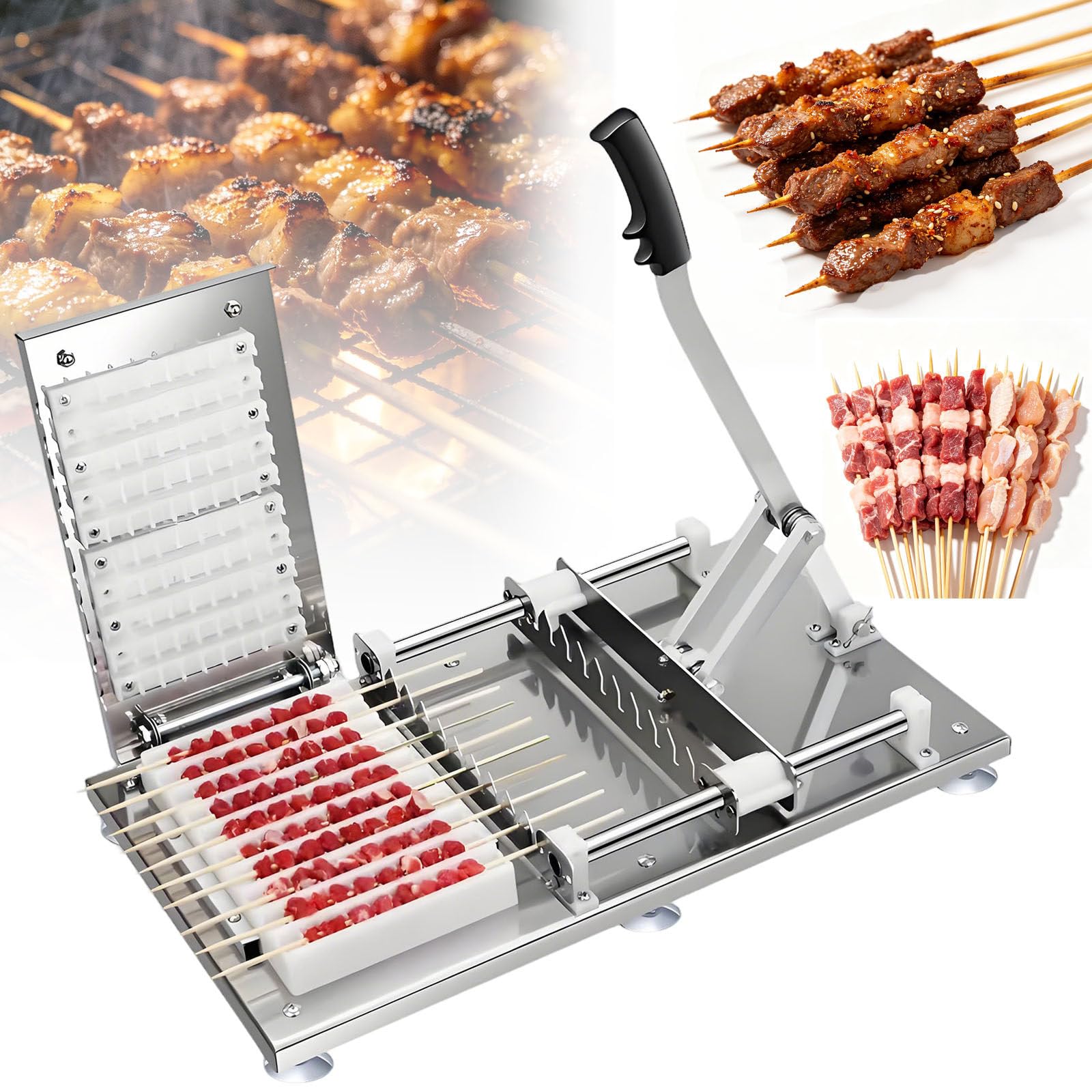 Manual Mutton Kebab Machine,Stainless Steel Skewer Maker 4templates