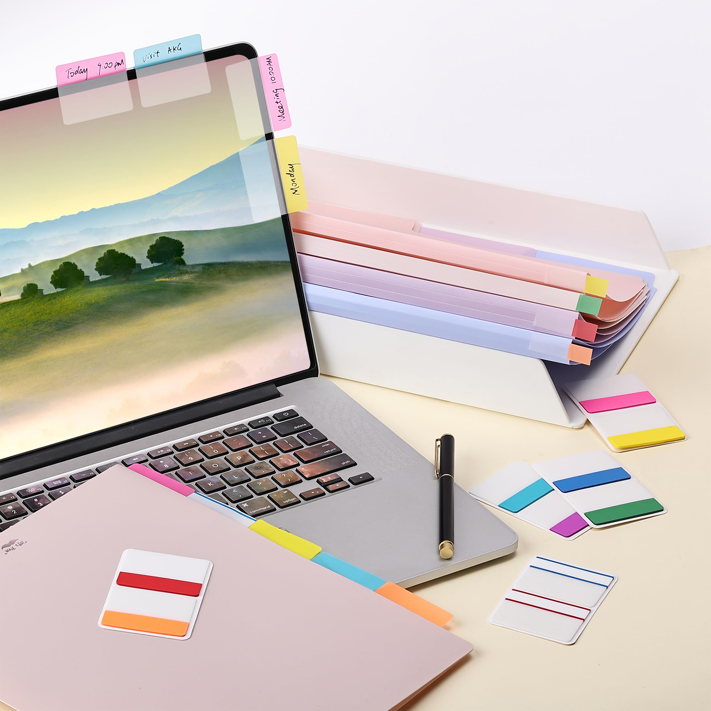 Mr. Pen- Sticky Index Tabs, 500 Pcs, 21 Sets, Colorful Sticky Tabs for Notebooks, Page Markers, Page Tabs for Binders, Page Tabs Sticky Tabs for Books, Notebook Tabs: Vibrant