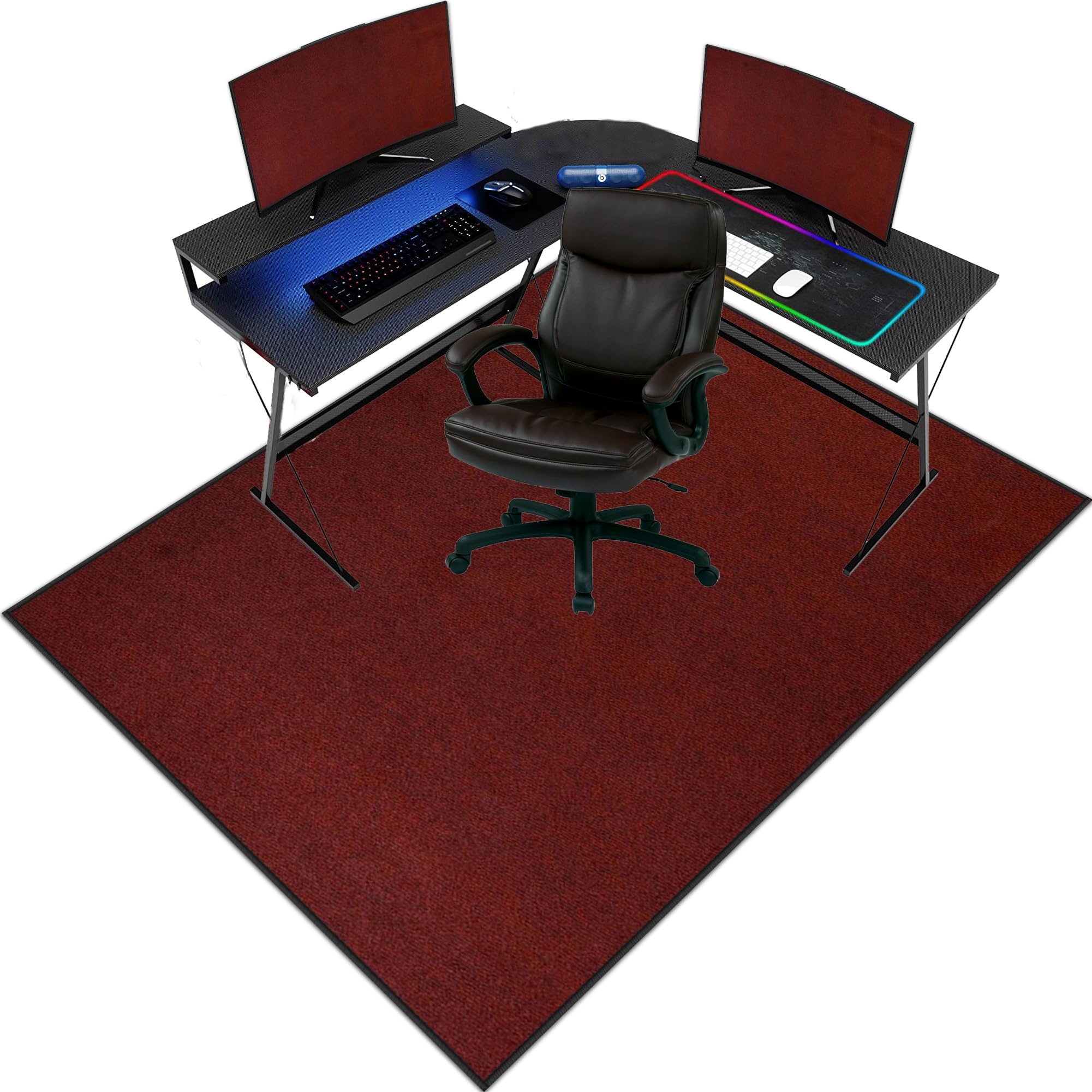 Tappeto Salvapavimento Antiscivolo Sedia Ufficio 100 x 120 cm | Tappetino Sedia Gaming Protettivo per Pavimenti Duri Tappeto per Sedia con Ruote